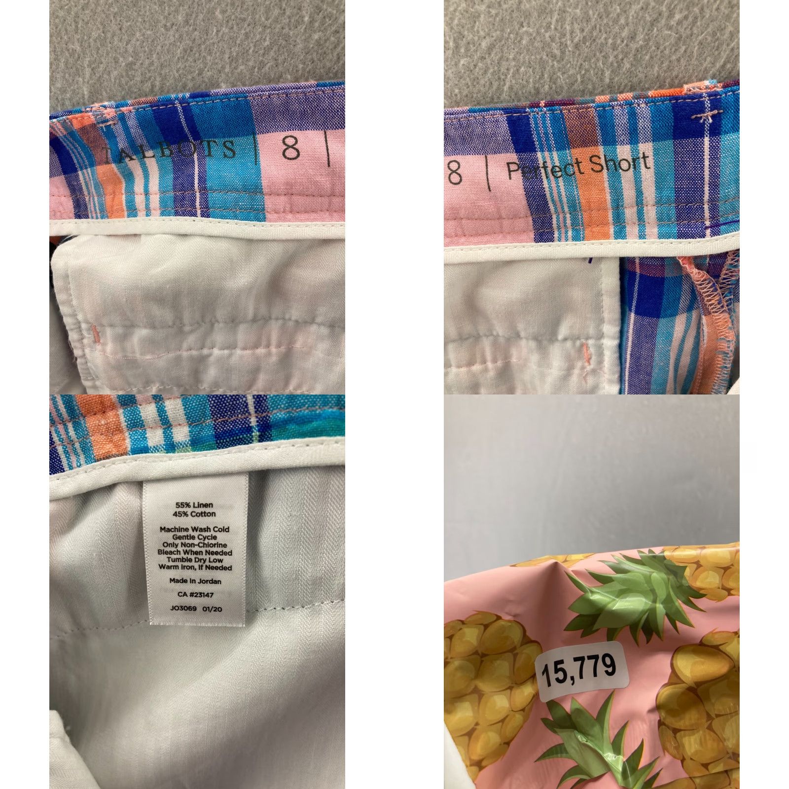 Talbots Talbots Bermuda Shorts 8 Womens Multicolor Cotton Linen Plaid Colorful Preppy 90s Theme Womens Size 30" / US 8 / IT 44 - 8 Thumbnail