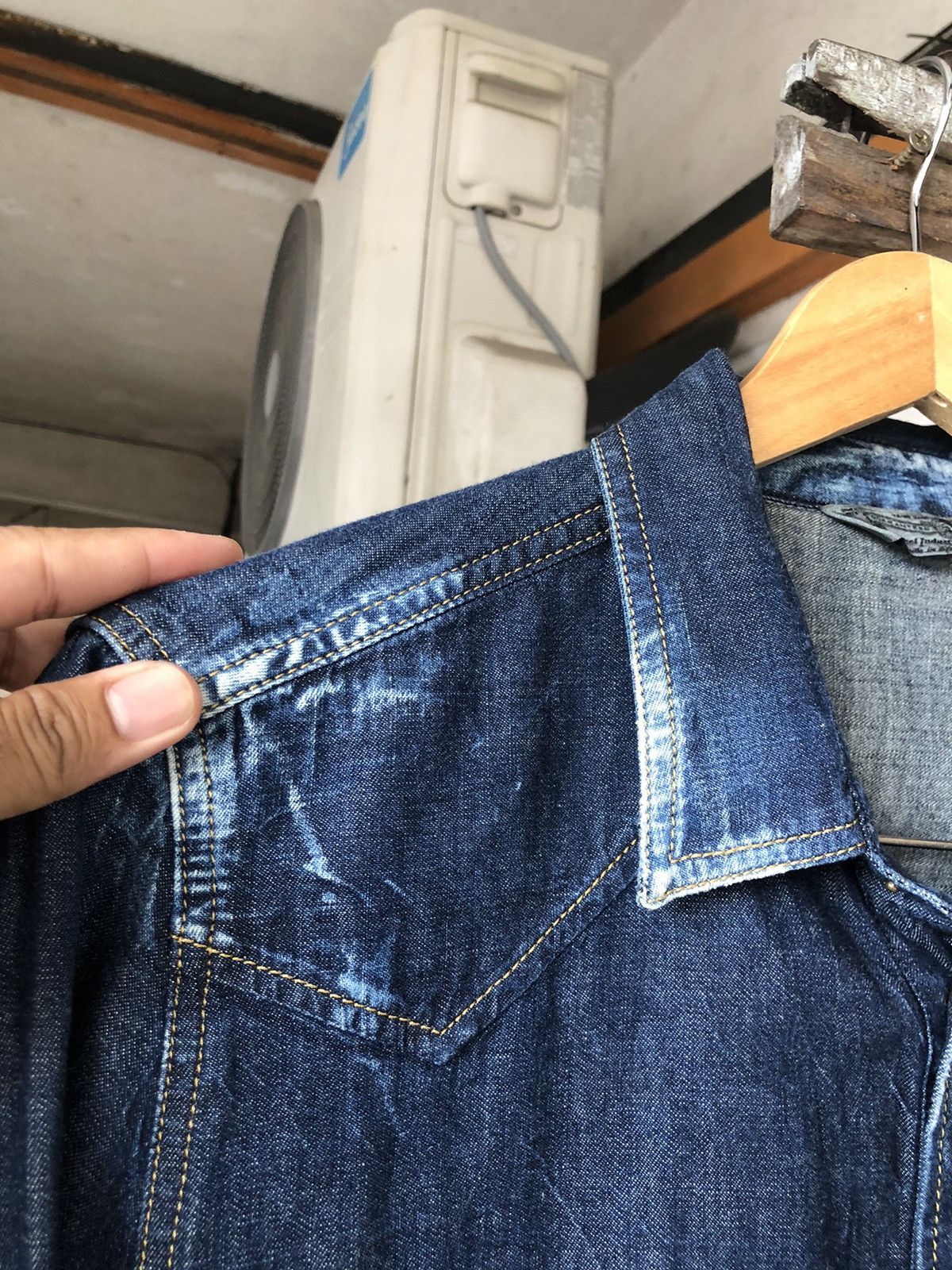 Diesel Rare🔥 Diesel Industries Distressed Punk Western Denim Shirt Size US XL / EU 56 / 4 - 7 Thumbnail