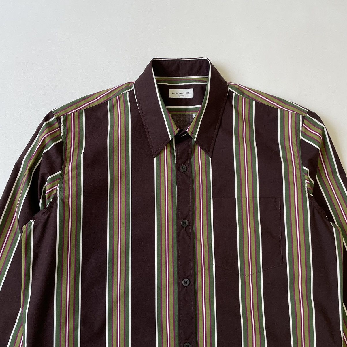 Dries Van Noten Sample Panelled 70s Stripe Shirt Size US M / EU 48-50 / 2 - 2 Thumbnail