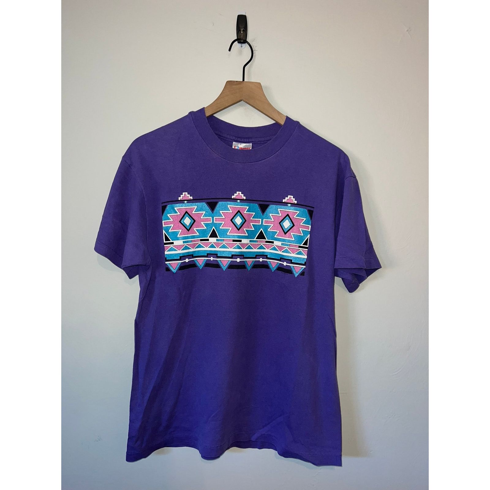 Hanes 90s Vintage Purple Native American Aztec Purple Shirt VTG L Size US L / EU 52-54 / 3 - 1 Thumbnail