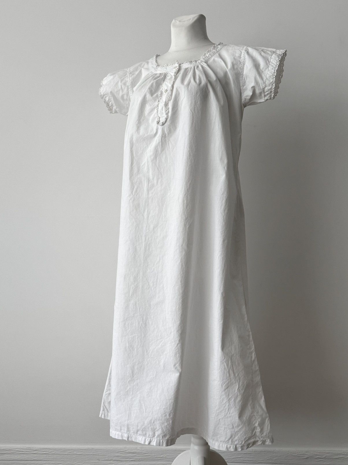 Other ≈1930s European Women’s White Night Gown Size M / US 6-8 / IT 42-44 - 3 Thumbnail