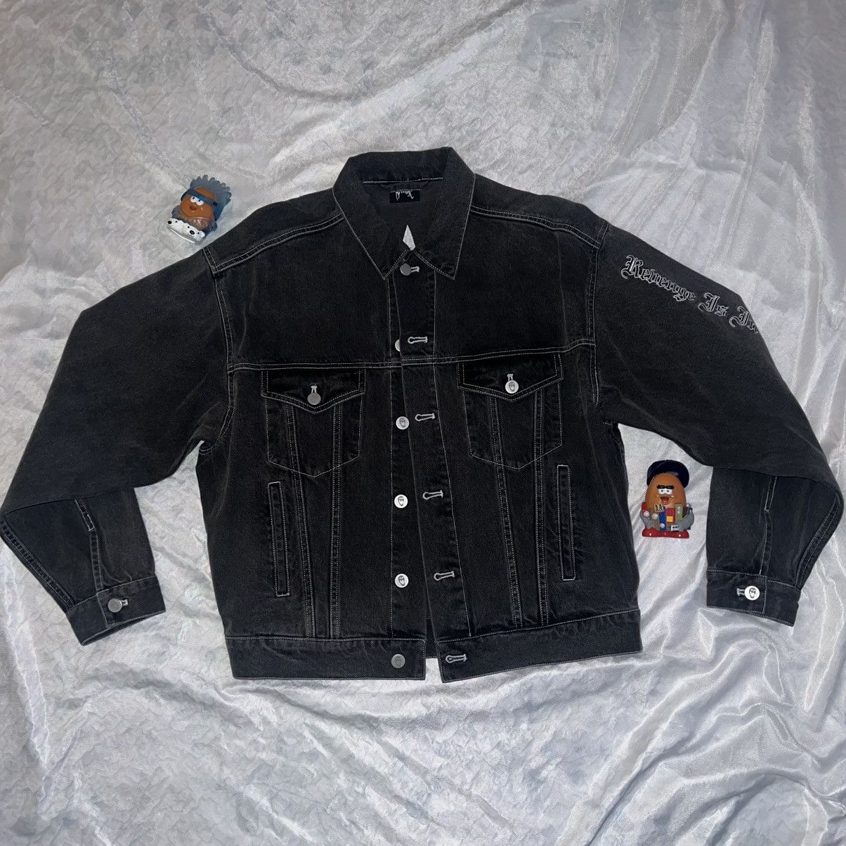 Revenge Revenge Black/White Embroidered Denim Jacket Size US M / EU 48-50 / 2 - 1 Thumbnail