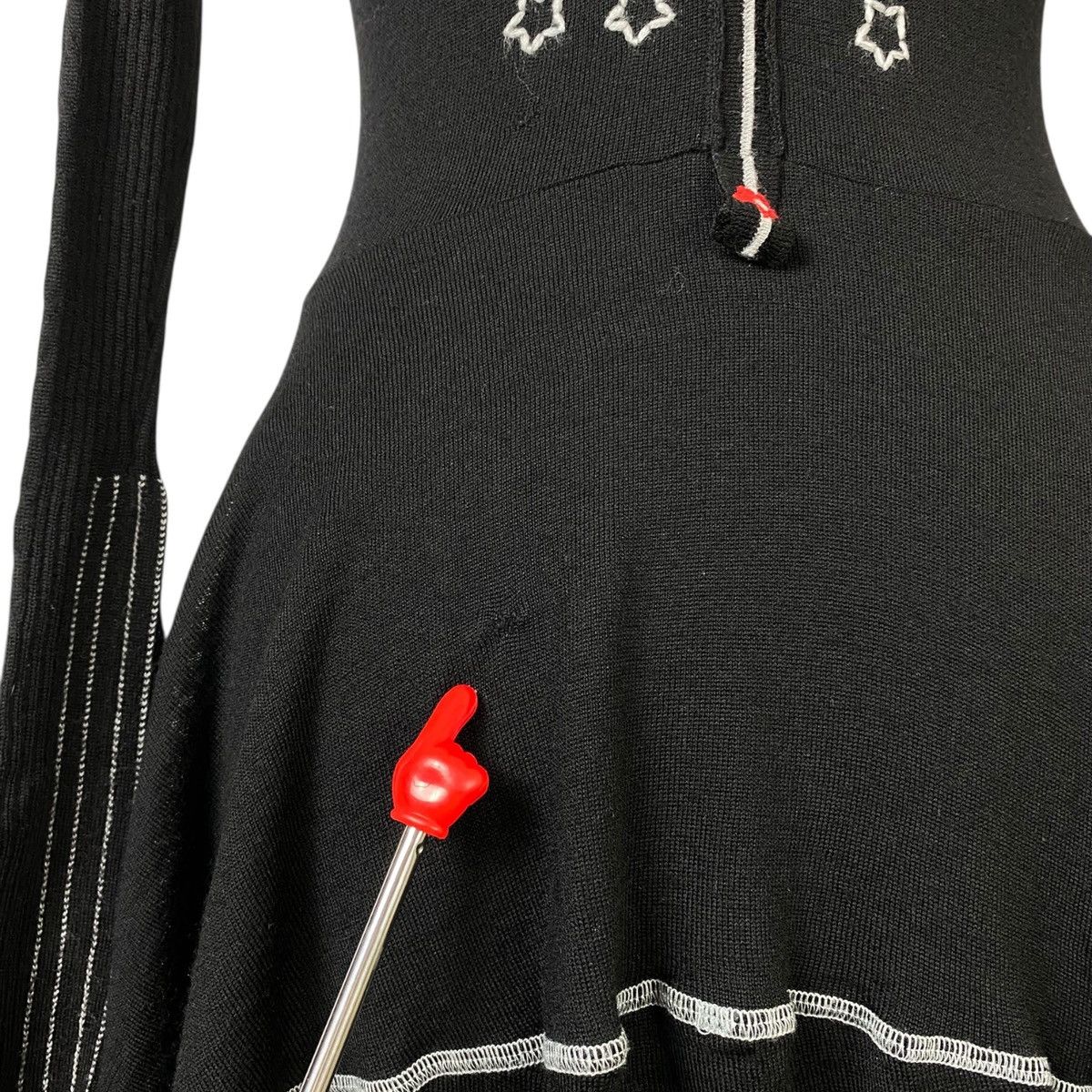 Marithe + Francois Girbaud M+FG Long Sleeve Bodycon Ballon Hem Wool Stars Logo Dress Size M / US 6-8 / IT 42-44 - 9 Thumbnail