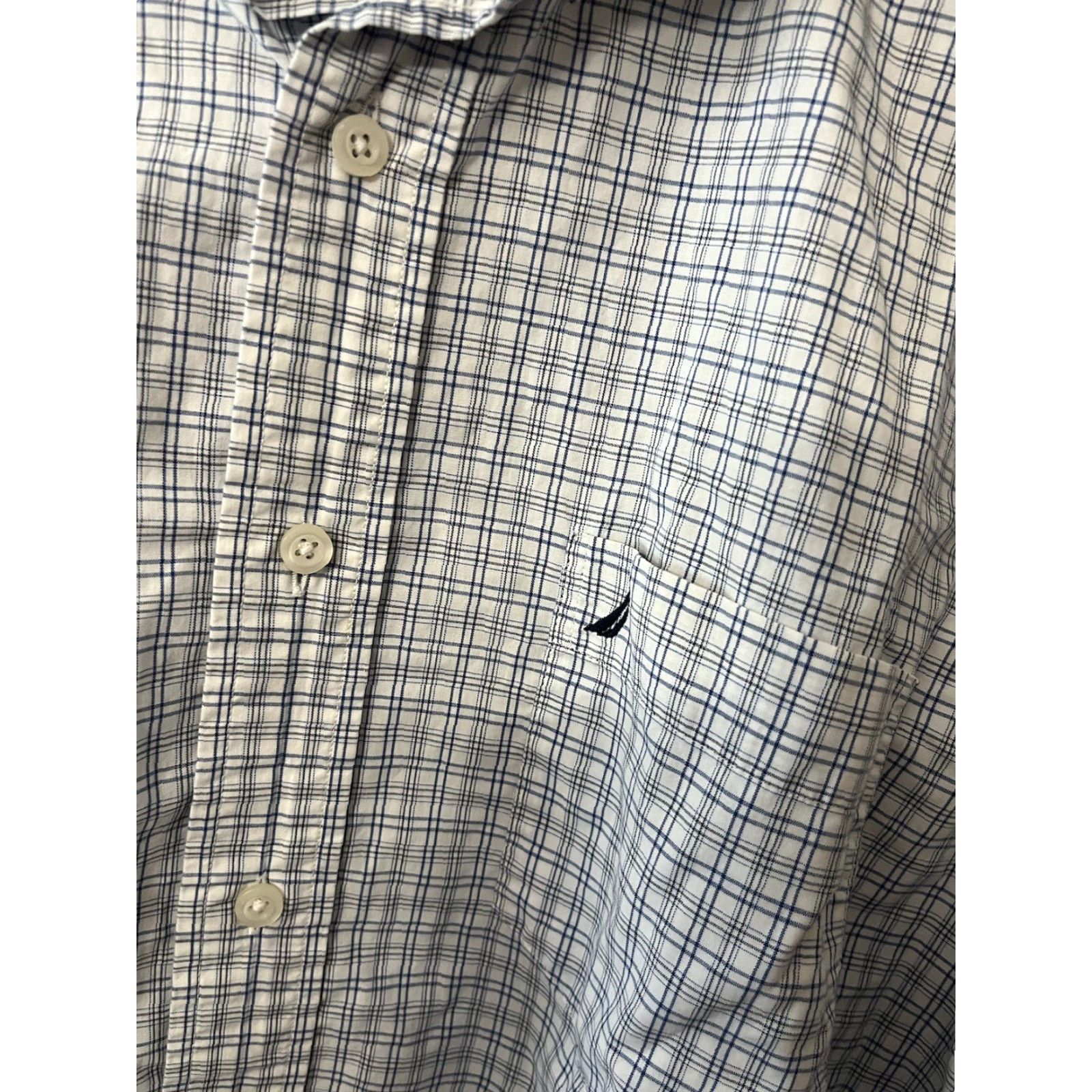 Nautica Nautica Button-Up Shirt Large Blue Plaid Collared Mens Size US L / EU 52-54 / 3 - 3 Thumbnail