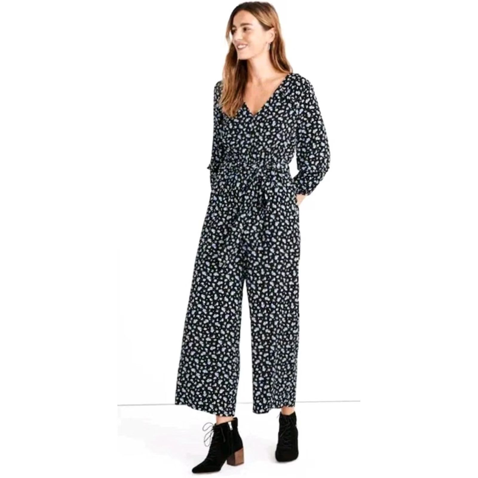 Madewell Madewell Jumpsuit Women’s Floral Ruffle-Sleeve Tie-Waist Size M Size 32" / US 10 / IT 46 - 3 Thumbnail
