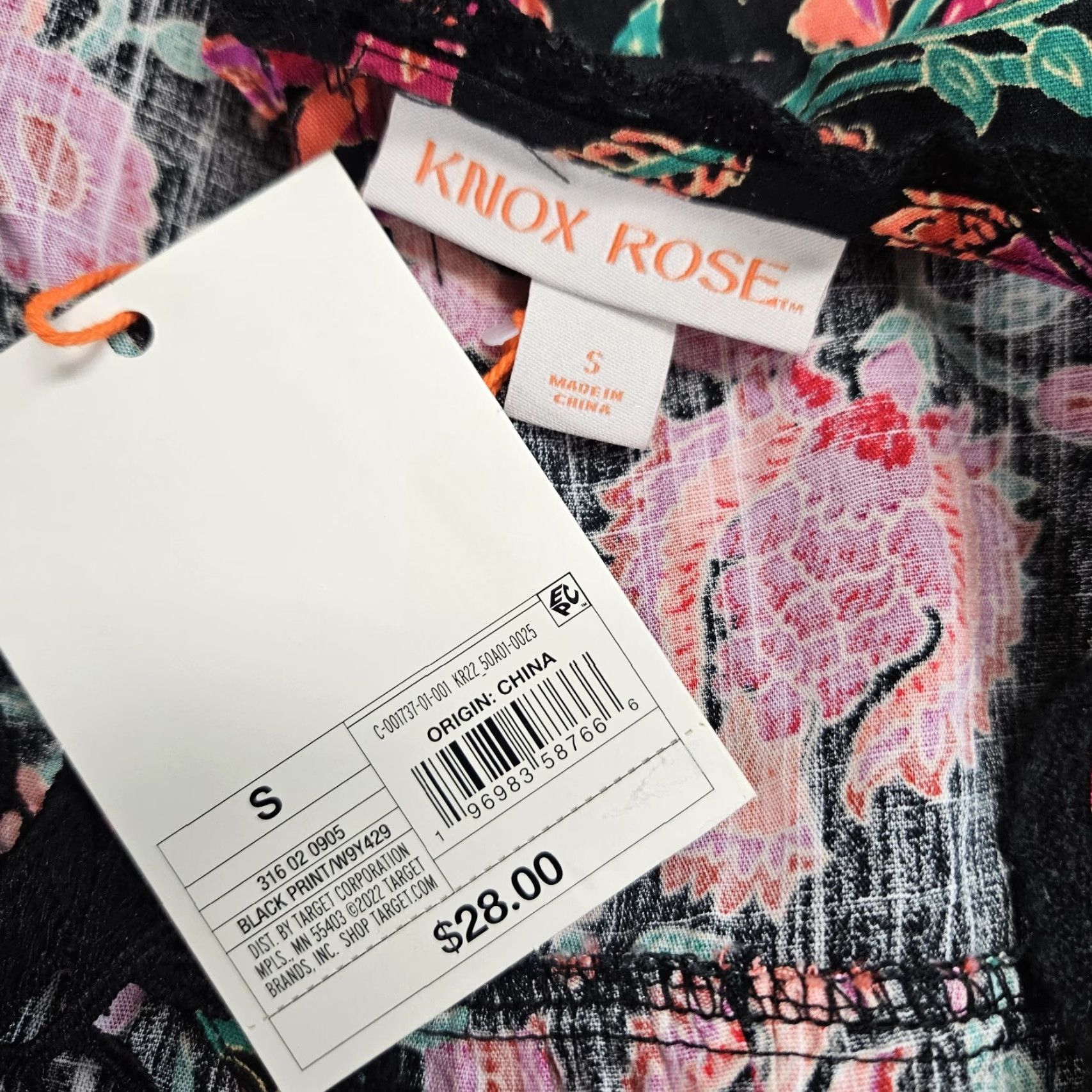 Vintage Knox Rose Womens Blouse Sleeveless Top Small Black Pink Floral Cotton Blend Round Neck Shirt Womens Size S / US 4 / IT 40 - 6 Thumbnail