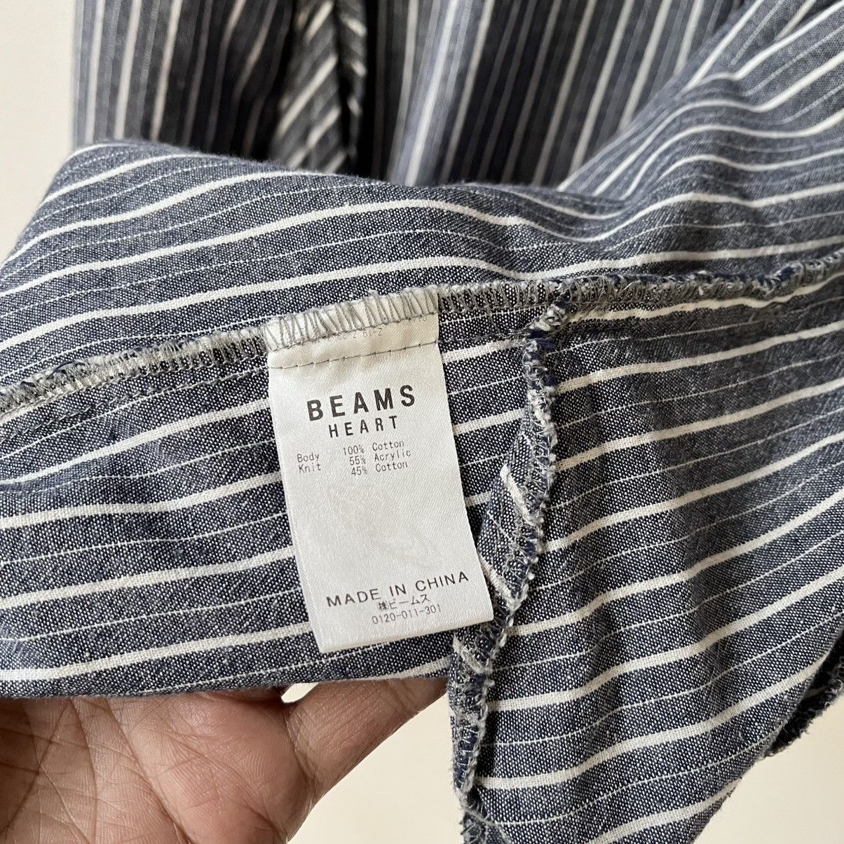 Beams Plus Beams Heart Hybrid Knit Panel Shirt Dress Cable Knit Stripe Size M / US 6-8 / IT 42-44 - 12 Thumbnail