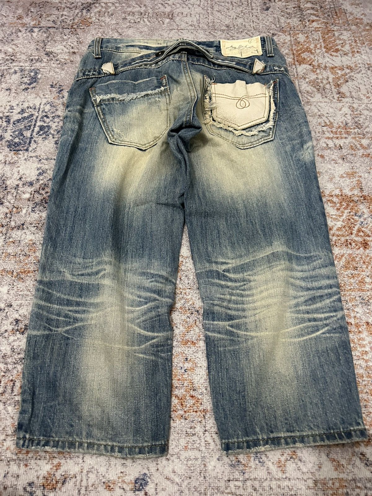 If Six Was Nine × Isamu Katayama Backlash × Japanese Brand Lolita Washed Buckle Back Cropped jeans Size US 32 / EU 48 - 6 Thumbnail