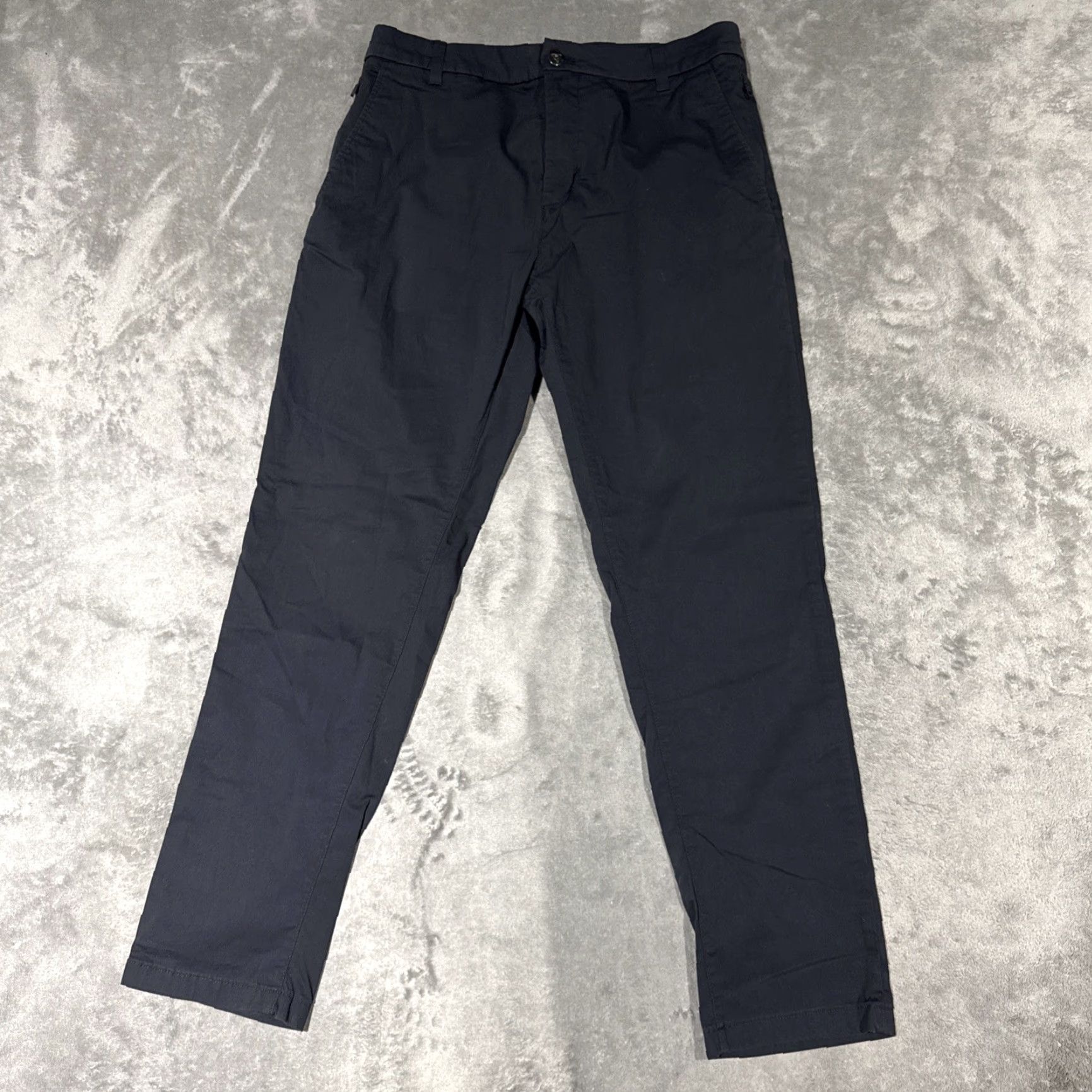 Vintage Bird Dogs Pants Men Navy Blue Chino Lined Stretch Pockets Regular 32x30 Flat Front Tapered Zipper Button Size US 31 - 2 Thumbnail
