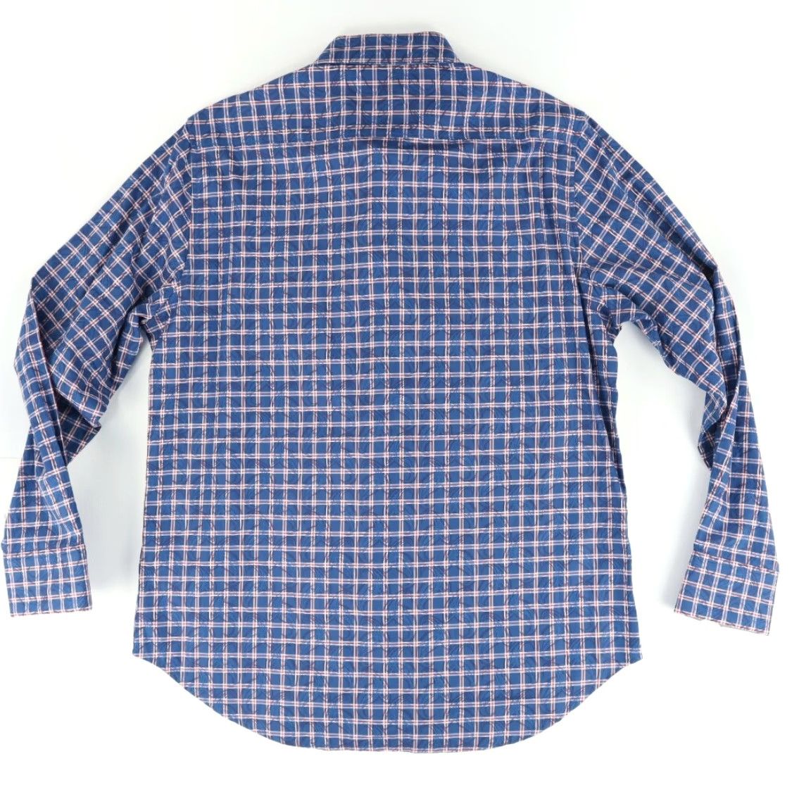 Robert Graham Robert Graham Waterford Flip Cuff Cotton Gingham Shirt Blue Mens L Size US L / EU 52-54 / 3 - 5 Thumbnail