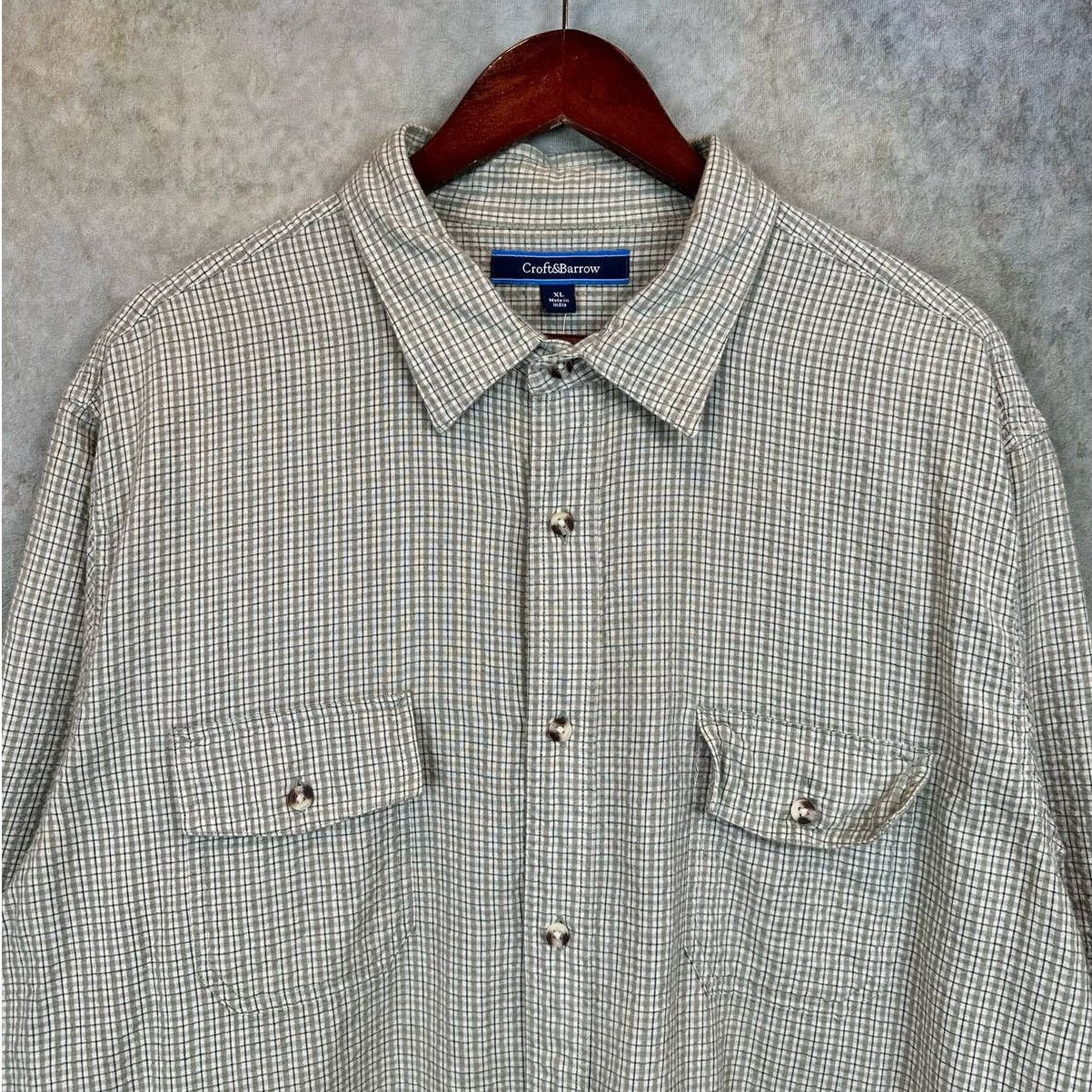 Croft & Barrow × Vintage Vintage Plaid Short Sleeve Shirt Button Down Sz XL Green Size US XL / EU 56 / 4 - 3 Thumbnail