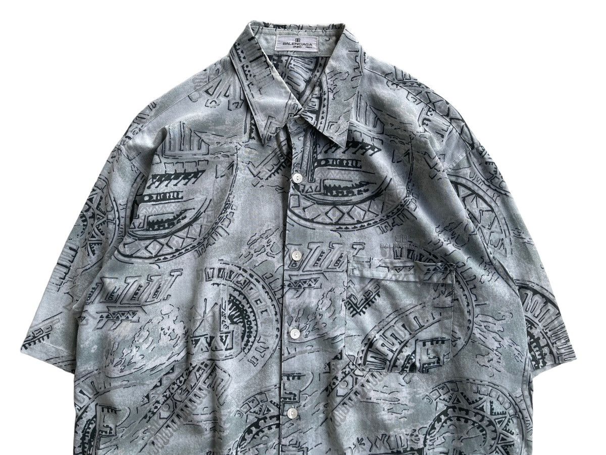 Balenciaga Vintage Balenciaga Luxury Abstract Cotton Shirt Size US L / EU 52-54 / 3 - 3 Thumbnail