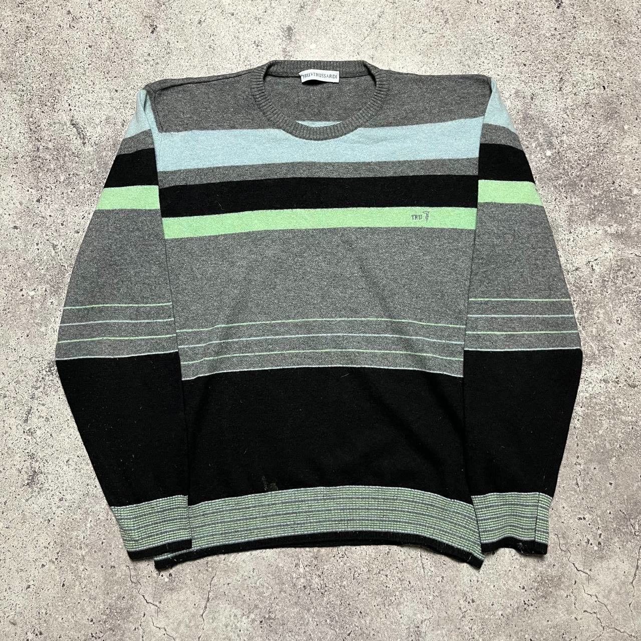 Trussardi Vintage Trussardi Striped Wool Sweater Size L Size US L / EU 52-54 / 3 - 1 Thumbnail