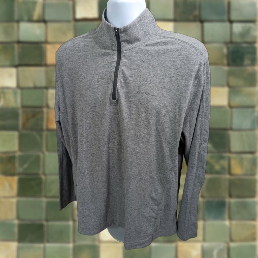Eddie Bauer VINTAGE Eddie Bauer Travex Men's Large Heather Gray 1/4-Zip Long Sleeve Shirt T6S Size US L / EU 52-54 / 3 - 1 Thumbnail