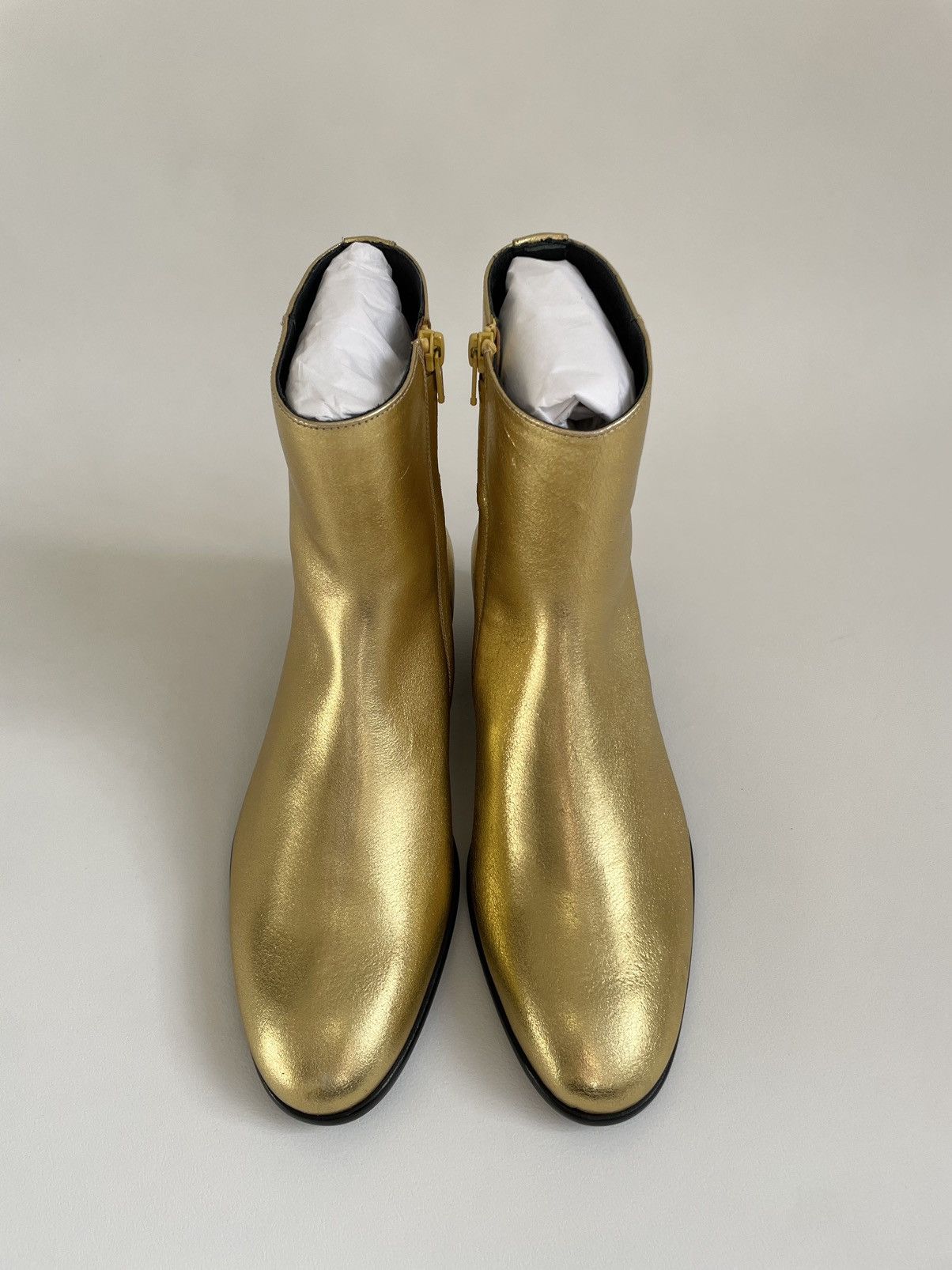 Maison Margiela S/S 17 Cuban Heel 'Gold Leather' Boots Size US 8 / EU 41 - 10 Thumbnail