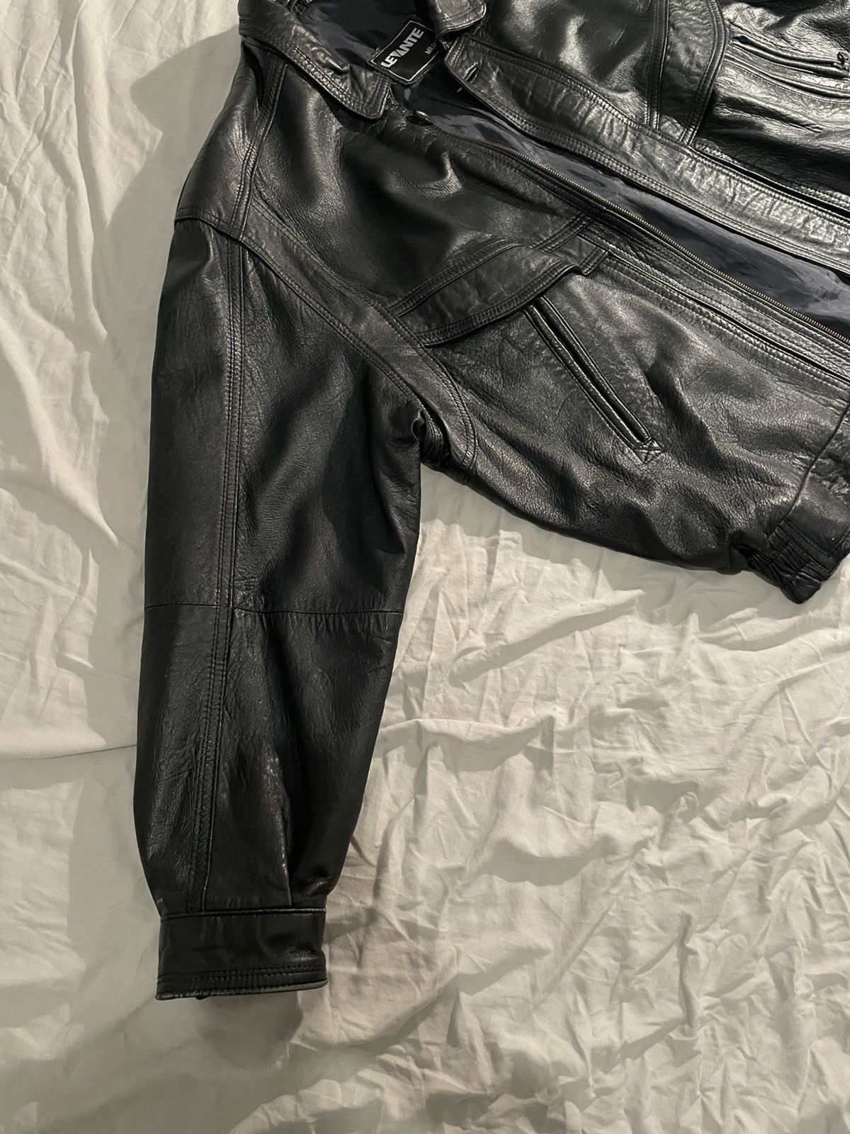 Genuine Leather × Vintage Levante underground Milano designer leather jacket Size US XL / EU 56 / 4 - 2 Thumbnail