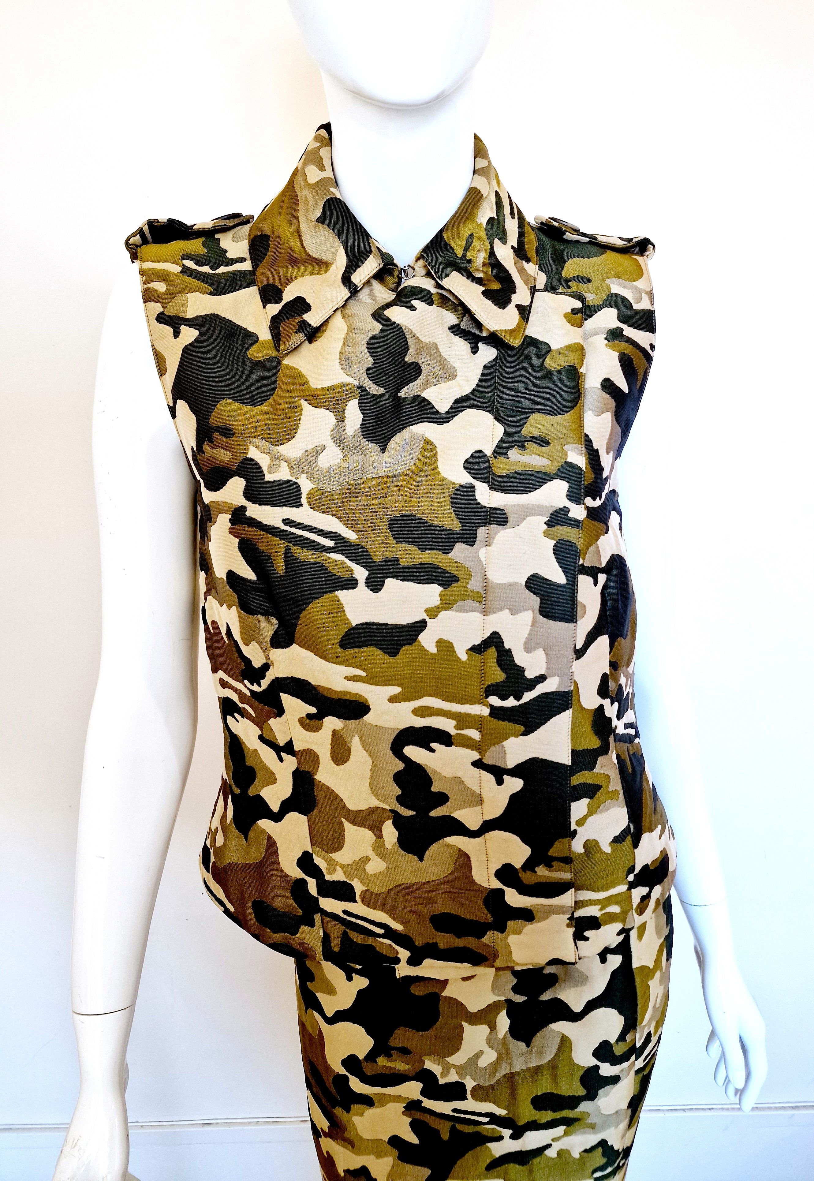 Alexander McQueen S/S 1998 Camo Camouflage Dress Suit
