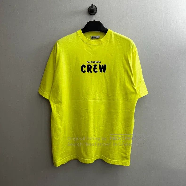 Balenciaga Balenciaga Fluorescent yellow crew short sleeve Size US S / EU 44-46 / 1 - 1 Thumbnail