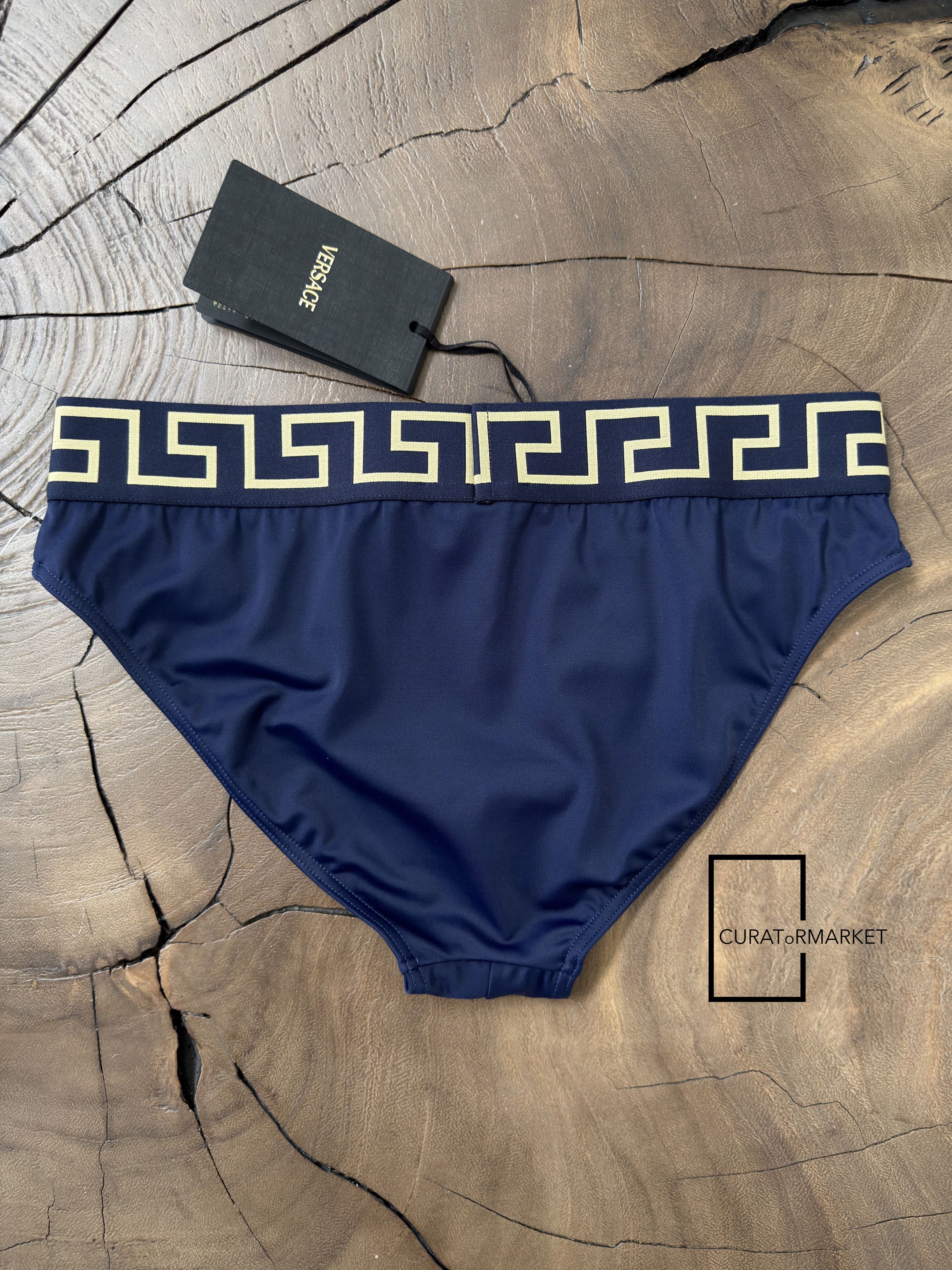 Versace Size 3 Navy Mainline Greca Key Medusa Swim Essential Briefs Size US 30 / EU 46 - 7 Thumbnail