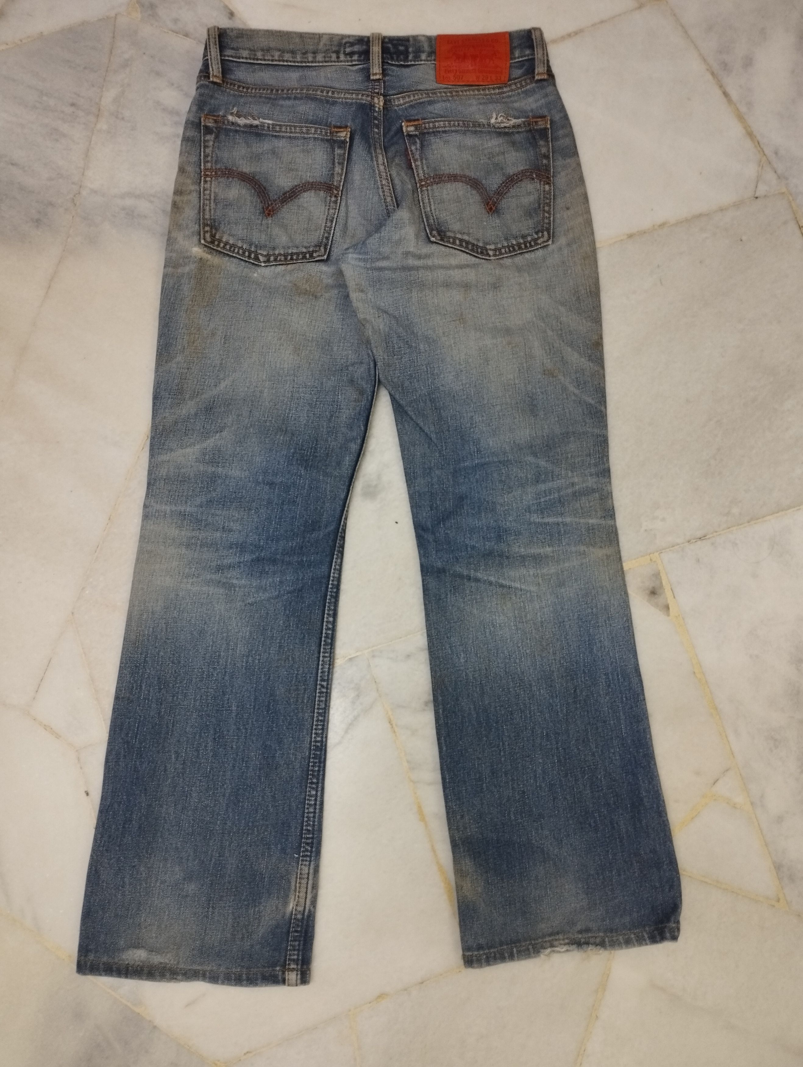 Levi's Vintage Levi's 507 Crazy Mud Rusty Thrash Faded Size US 29 - 2 Thumbnail