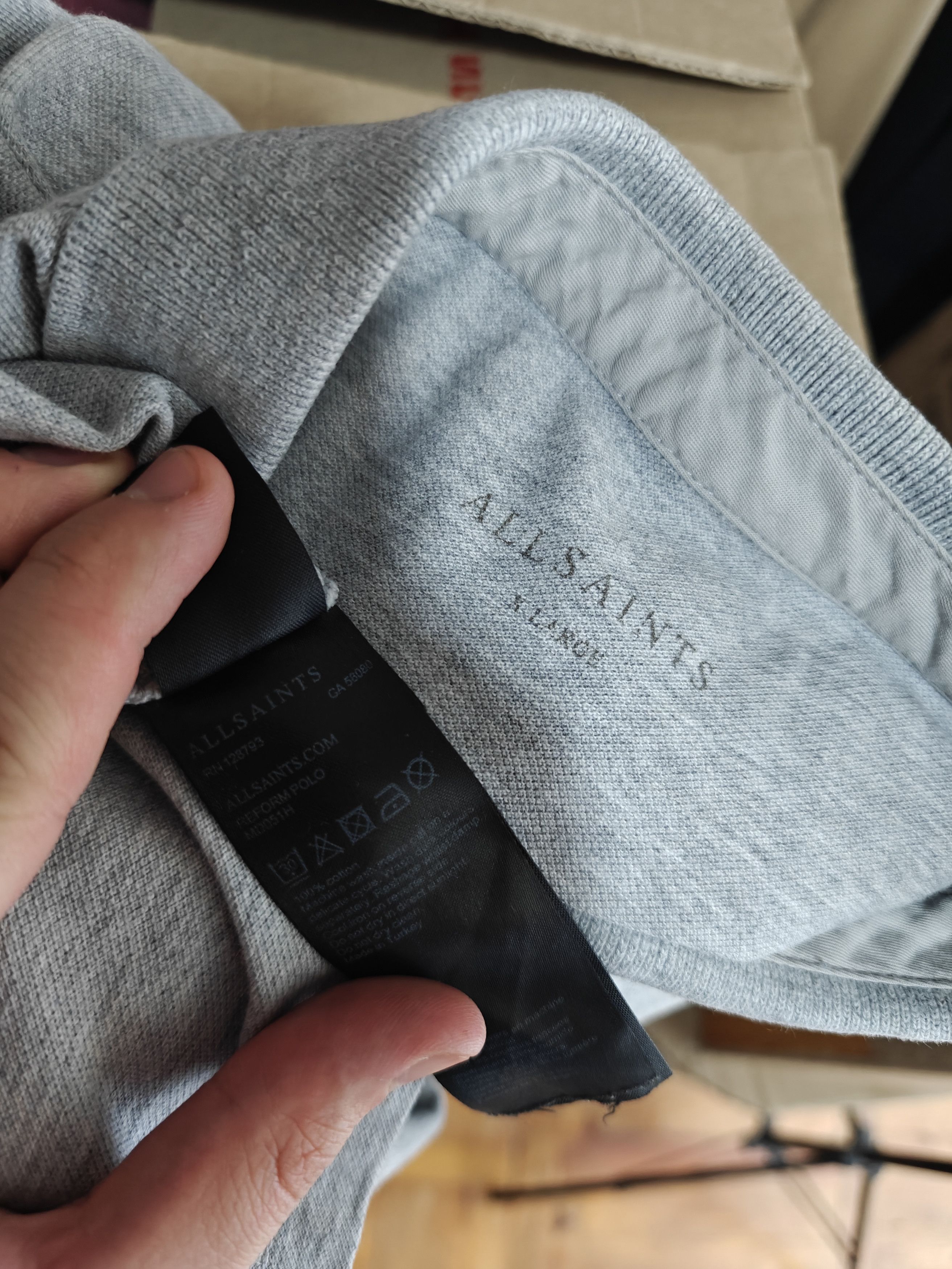 Allsaints Allsaints Reform Polo T-Shirt Cotton Gray size XL Size US XL / EU 56 / 4 - 8 Thumbnail