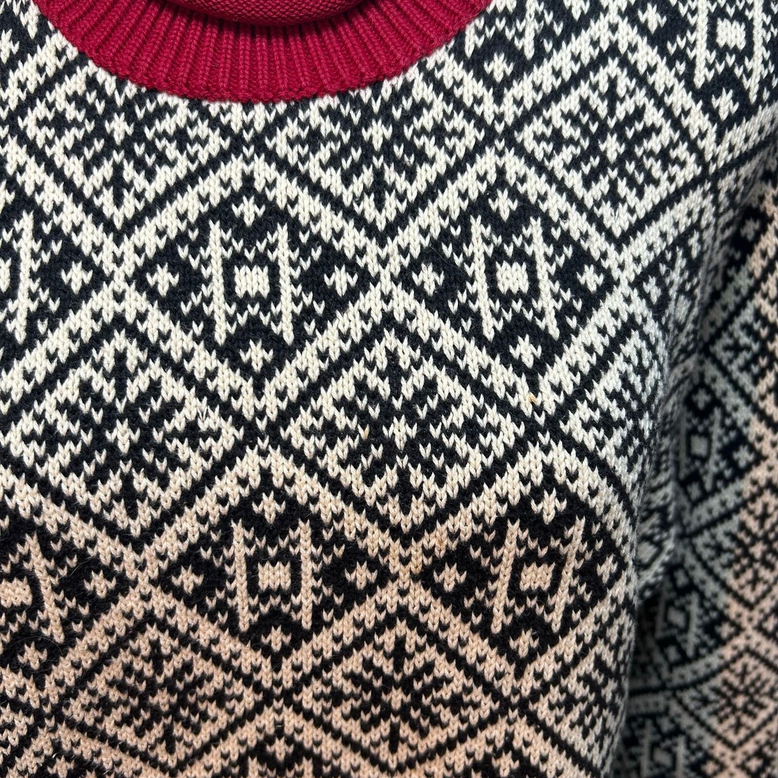 Talbots VTG 90s Talbots Large Winter Chalet Snowflake Fringe Sweater Size L / US 10 / IT 46 - 6 Thumbnail