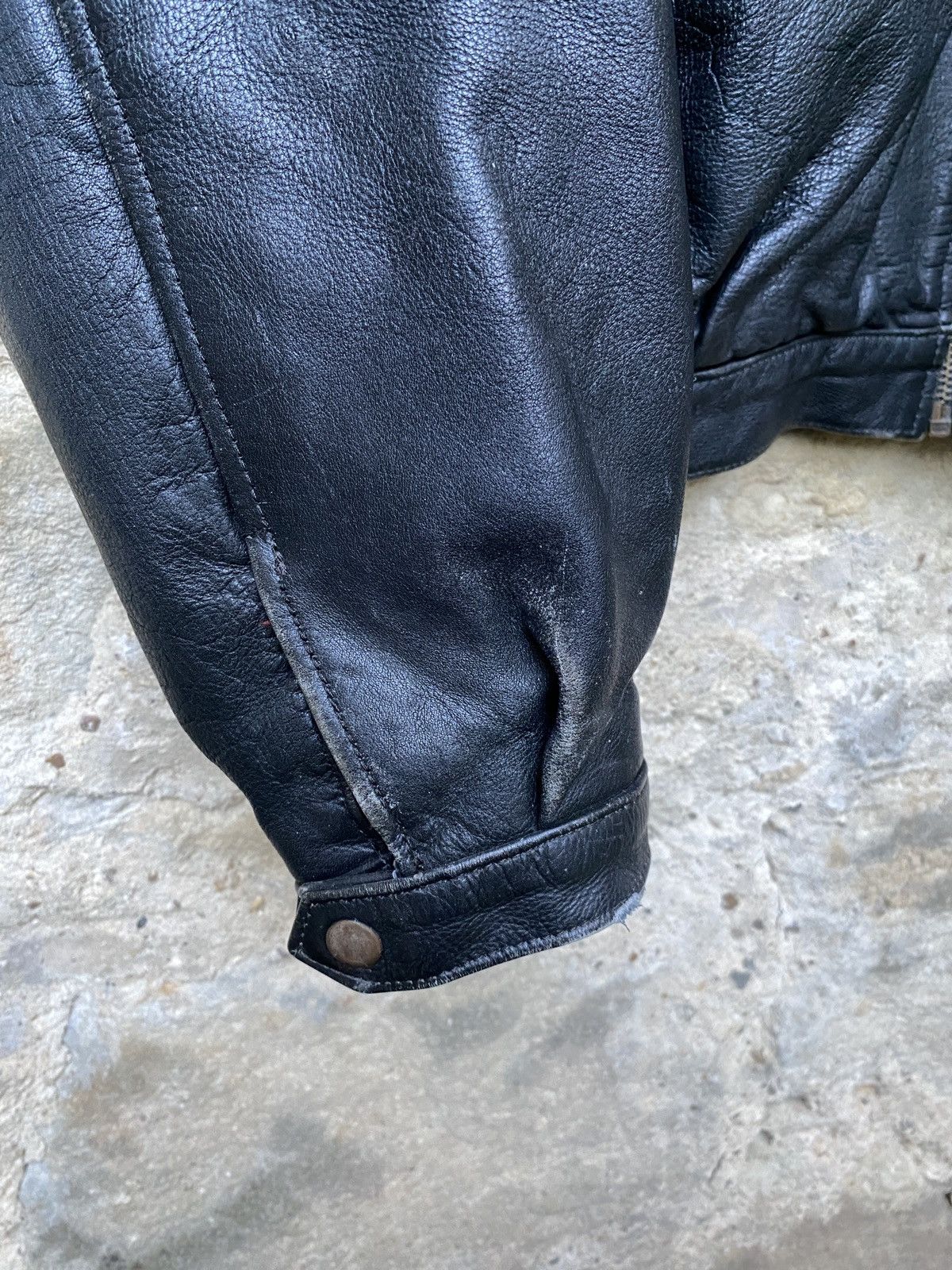 Vintage Vintage 80s Oversized Motorcycle Bomber Leather Jacket Size US L / EU 52-54 / 3 - 6 Thumbnail