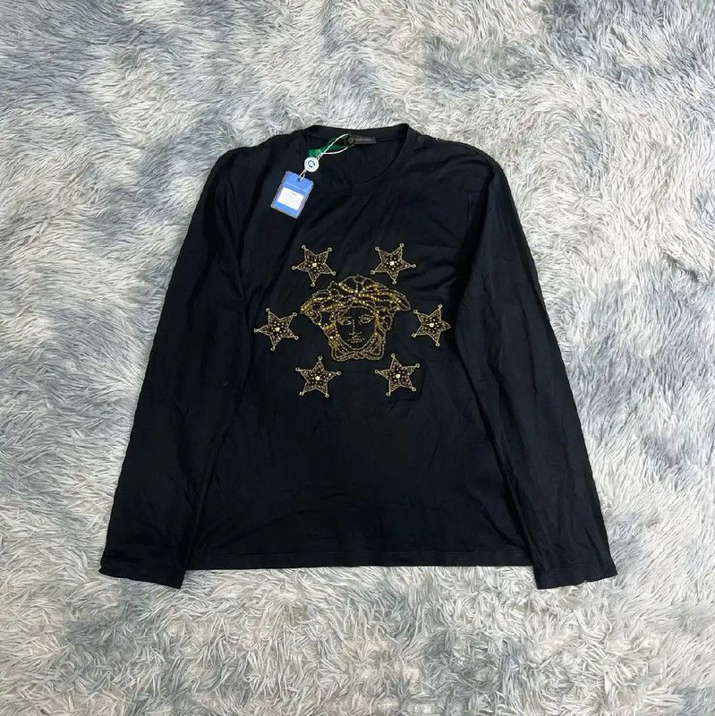 Versace Versace Black Cotton Long Sleeve Hoodie 0089 Size US XS / EU 42 / 0 - 1 Thumbnail
