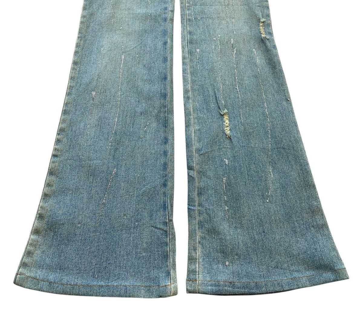 Japanese Brand Roux Di Peree Distressed Shimmer Style Flare Jeans Size 28" / US 6 / IT 42 - 5 Thumbnail
