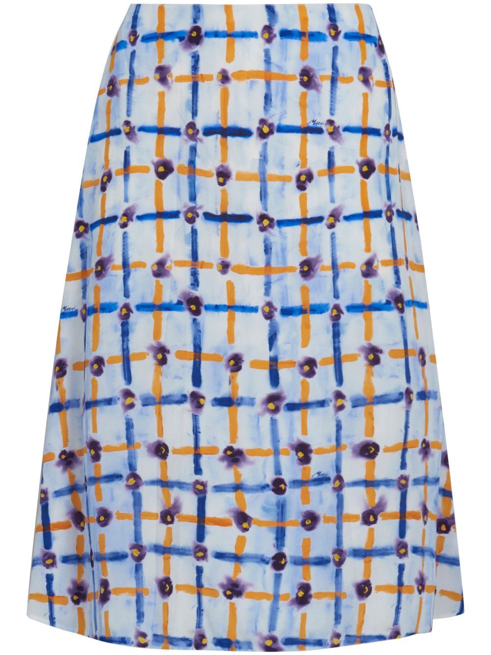 Marni o1w1db10125 Graphic Print Midi Skirt in Multicolor Size 30" / US 8 / IT 44 - 1 Thumbnail