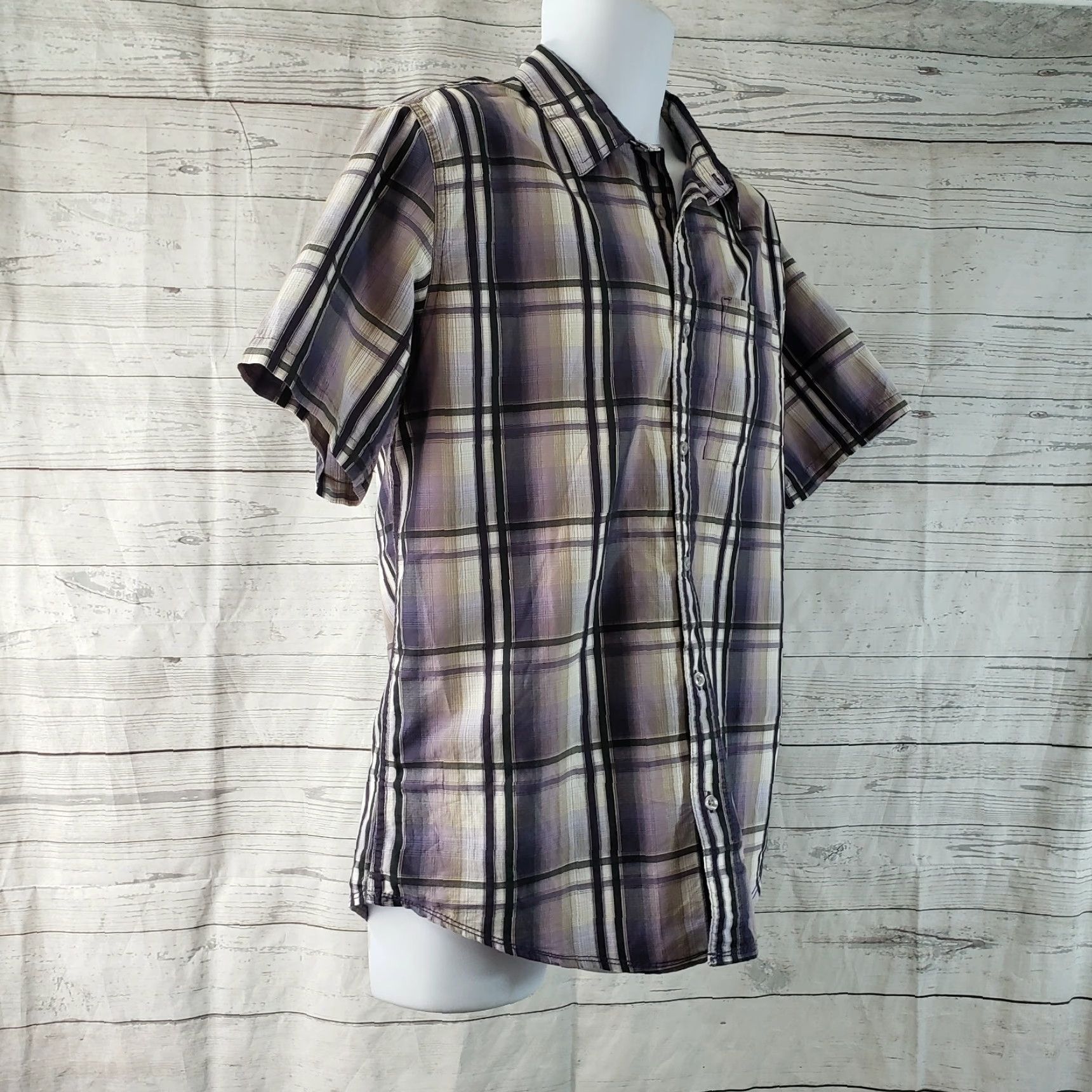Prana Prana Mens Button Up Shirt Sz M Purple Plaid Cotton Blend Shirt Men Medium Purple Plaid Cotton Blend Size US M / EU 48-50 / 2 - 3 Thumbnail