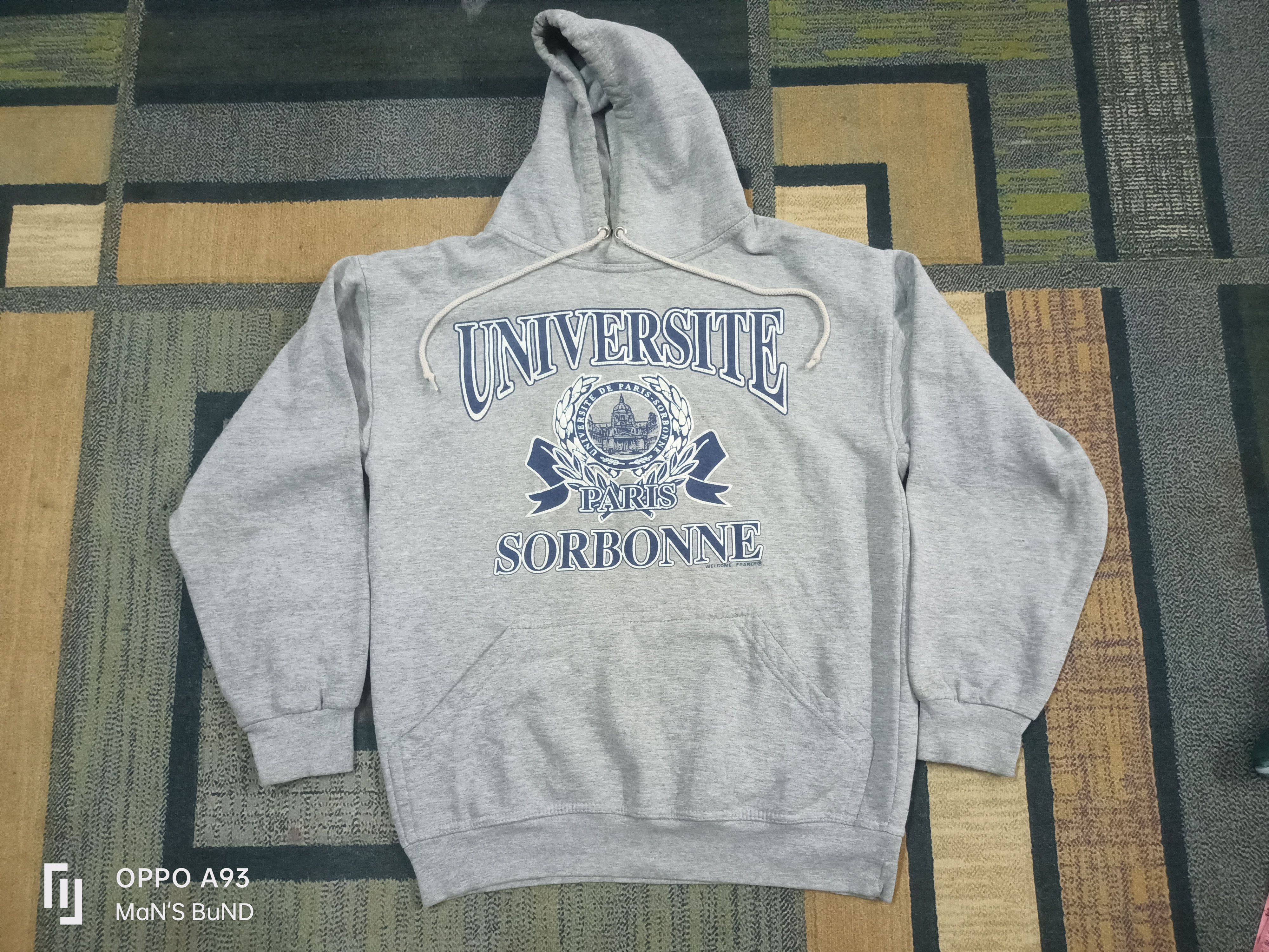 Vintage Universite of Paris Sorbonne France Gray Hoodie Sweatshirt Size US S / EU 44-46 / 1 - 1 Thumbnail