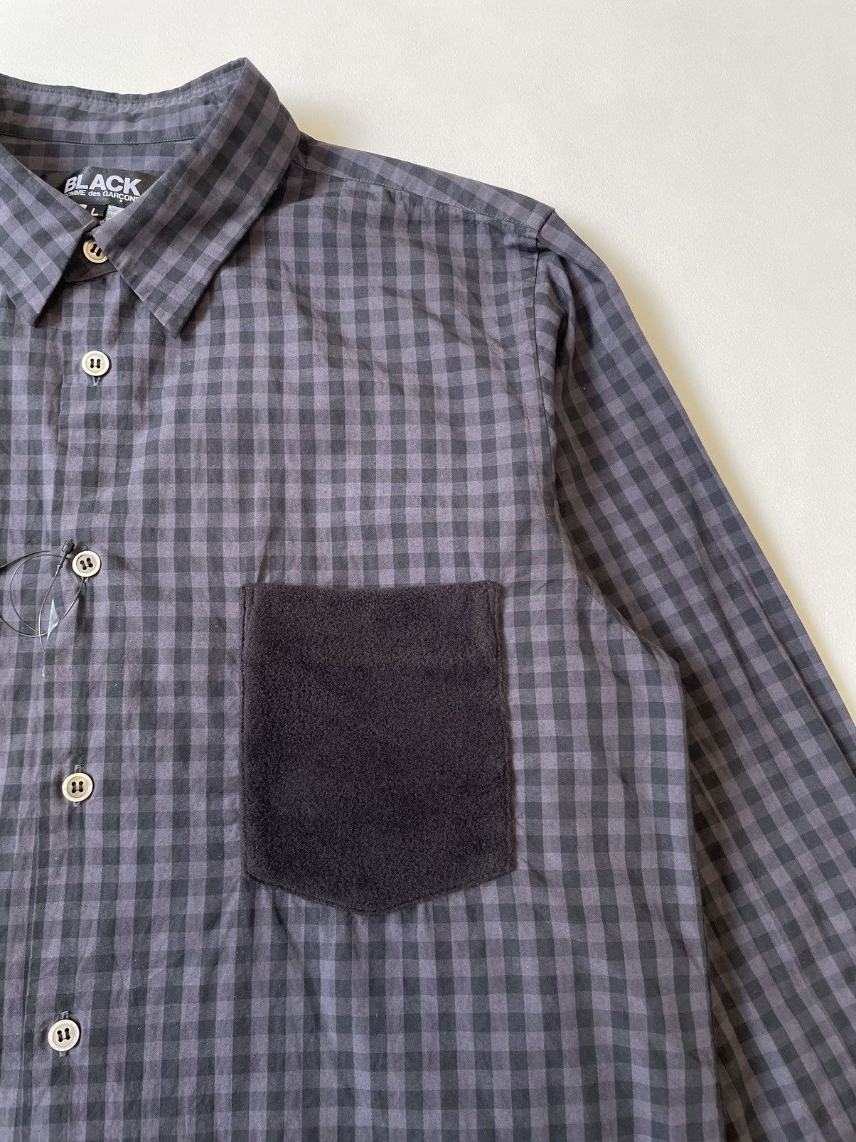 Comme des Garcons Over Dyed Black/Grey Gingham Check Shirt Size US M / EU 48-50 / 2 - 5 Thumbnail