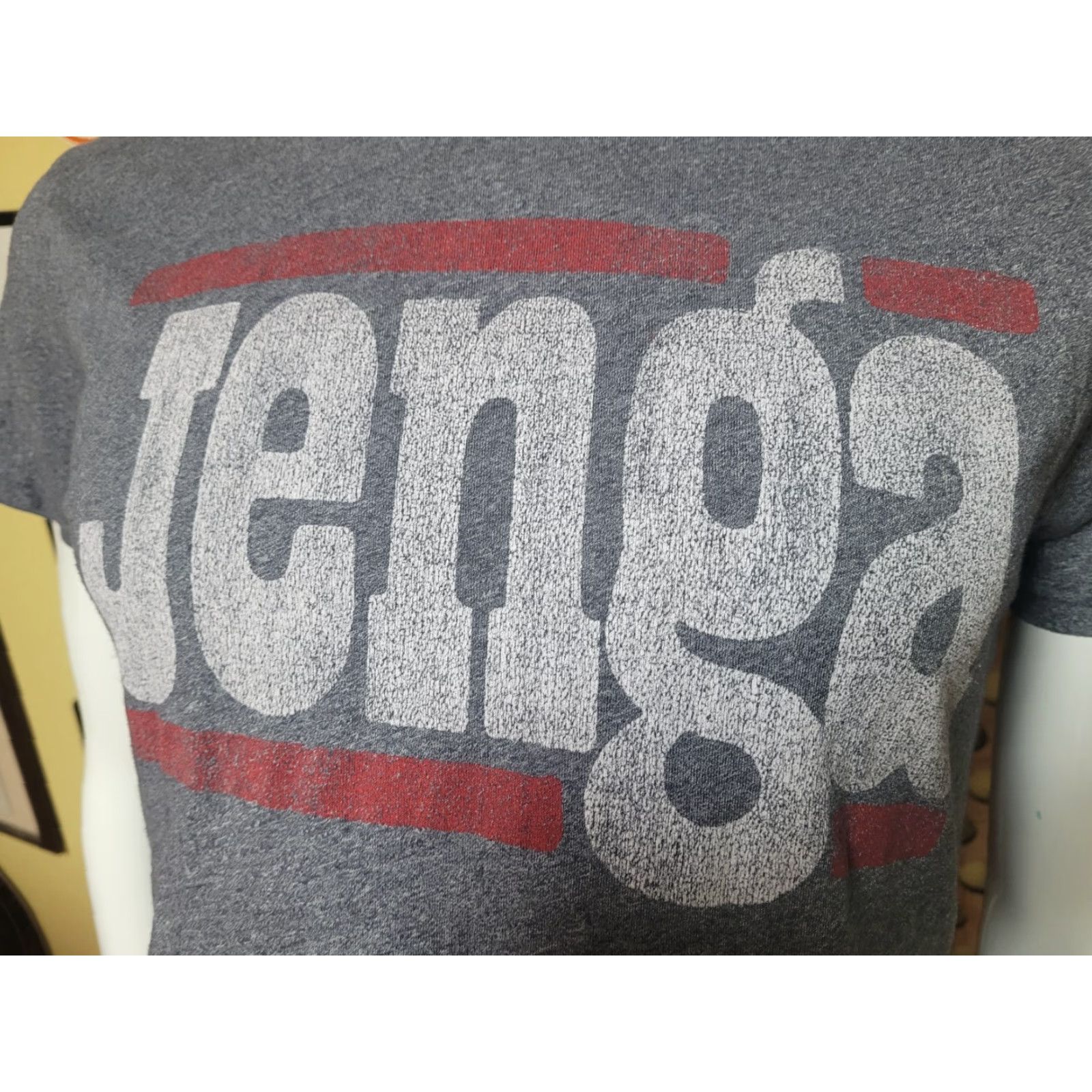 Vintage Retro Brand Jenga Classic Logo Construction Skill Game T Shirt Small Gray Cotton Blend Short Sleeve Crew Neck Mens Graphic Tee 80s 90s 00s Retro Size US S / EU 44-46 / 1 - 3 Thumbnail