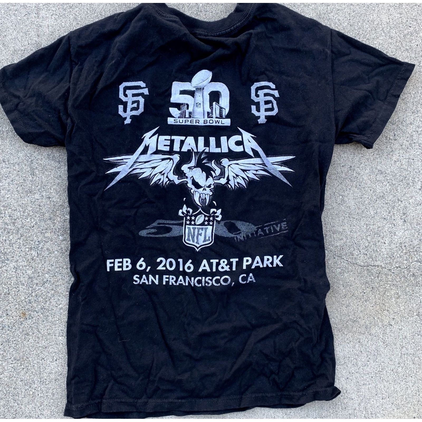 Vintage VINTAGE Metallica And Justice For All Super Bowl 50 2016 San Francisco T-Shirt S Mens Black Short Sleeve Crew Neck Graphic Tee Concert Size US S / EU 44-46 / 1 - 7 Thumbnail