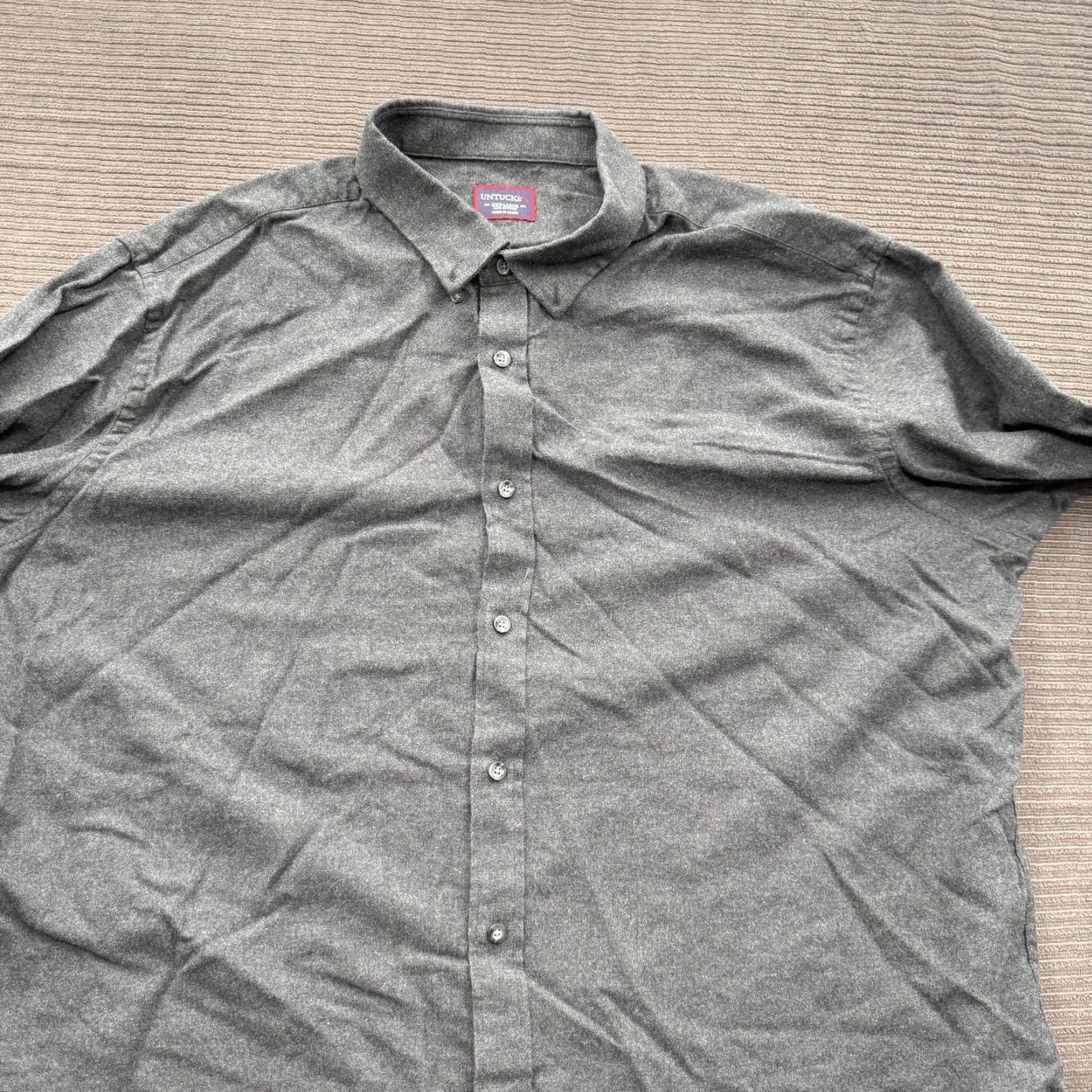 UNTUCKit UNTUCKit Shirt Mens 3XL Gray Button-Down Long Sleeve Casual Top 100% Cotton Soft Button-Up Untucked Hem Men Casual Classic Comfort Size US XXL / EU 58 / 5 - 8 Thumbnail