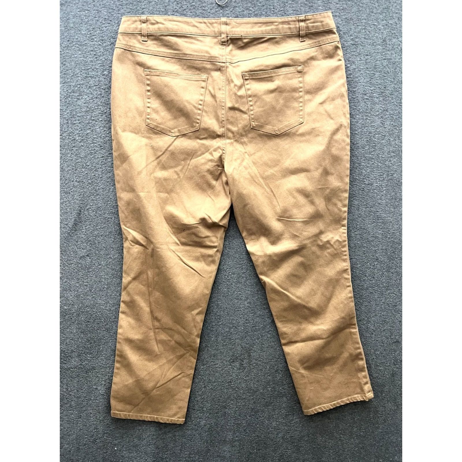 Vintage Unbranded Women's Jeans Tapered Beige Cotton/Spandex Plus Size 20 Jeans Brown Beige 20 Womens Tapered Cowboy Size 42" / US 20 - 2 Thumbnail