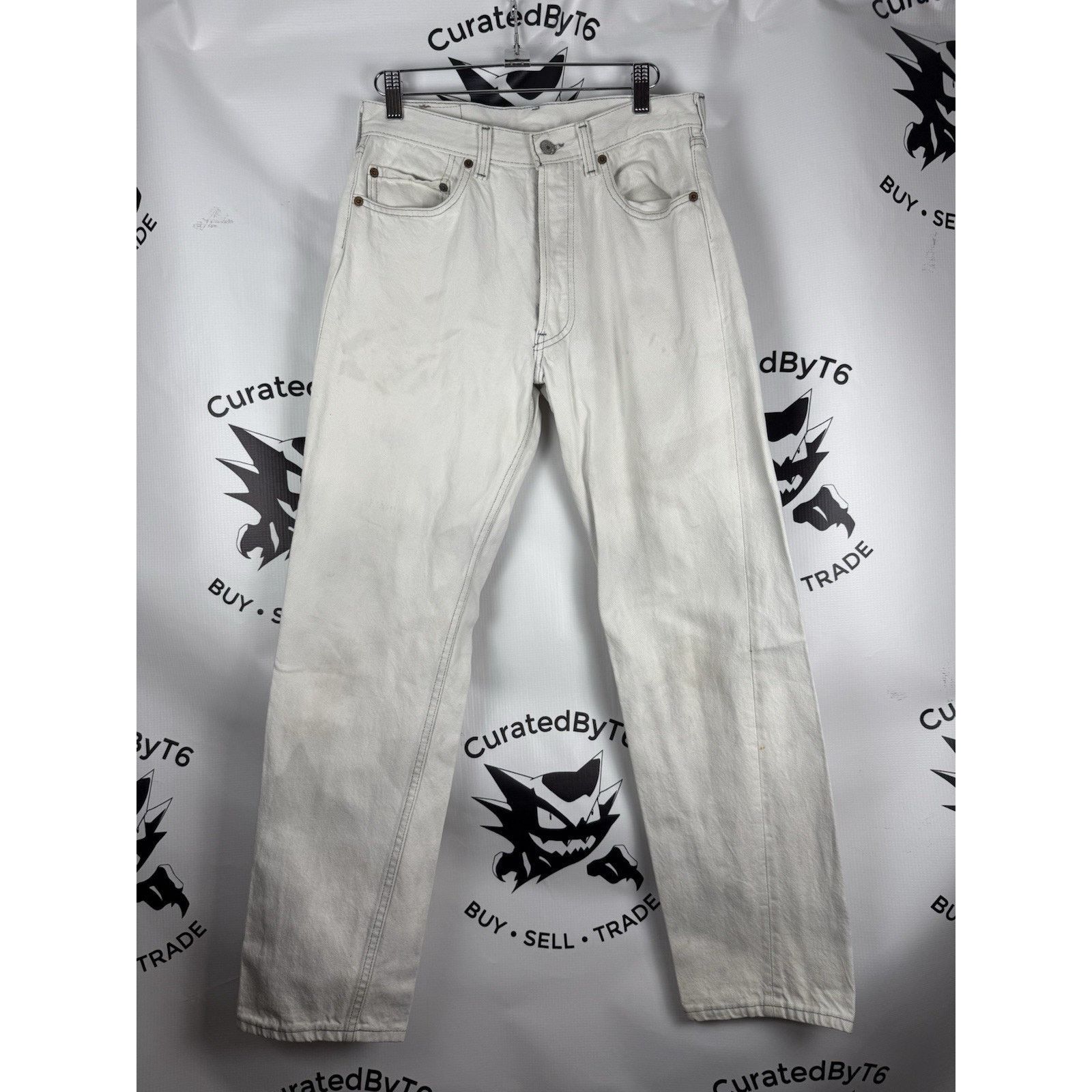 Levi's Vintage 80s Levi 501 Jeans White 30x30 | 29.5/29.5 Size US 30 / EU 46 - 1 Thumbnail