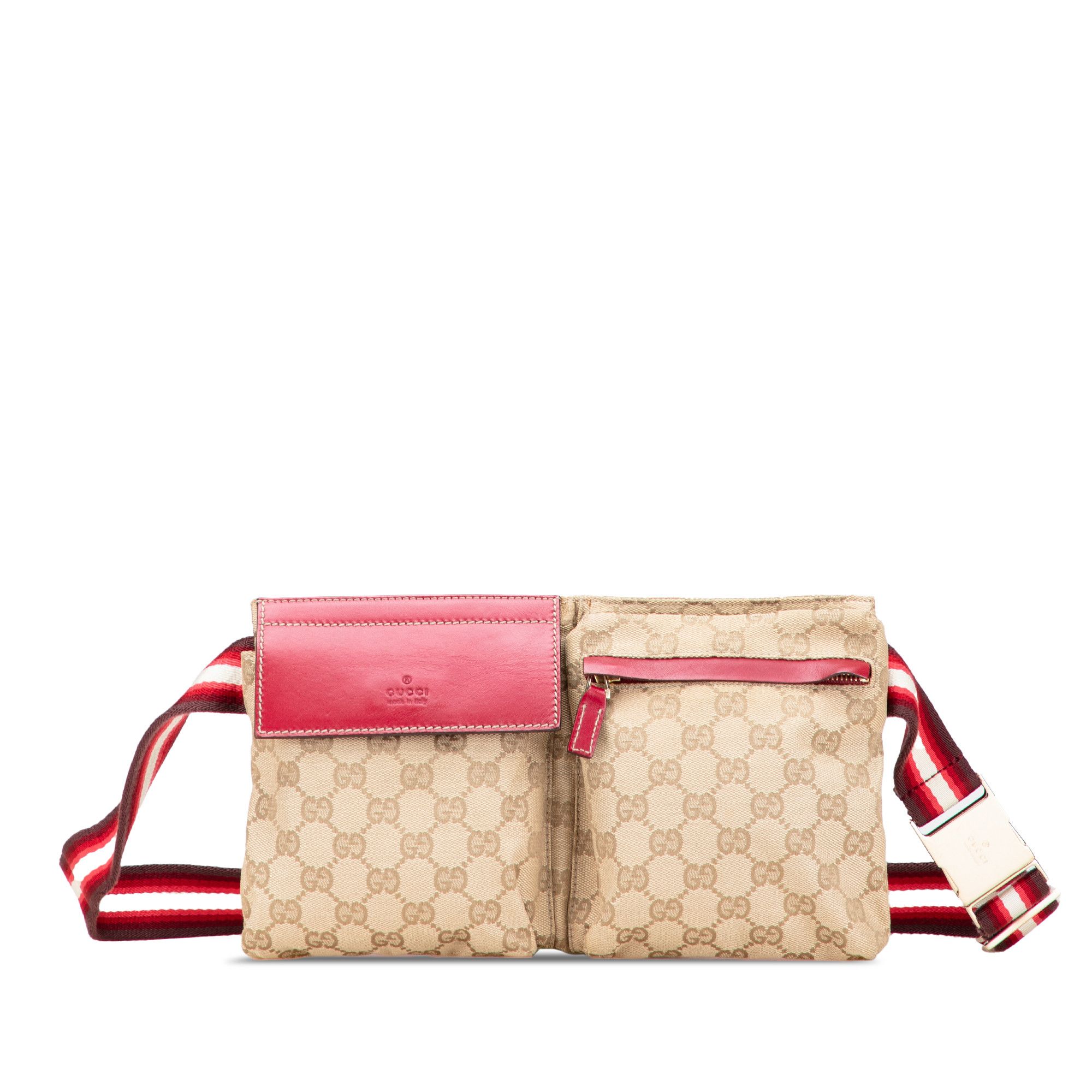 Gucci Gucci GG Canvas Web Double Pocket Belt Bag Size ONE SIZE - 1 Thumbnail