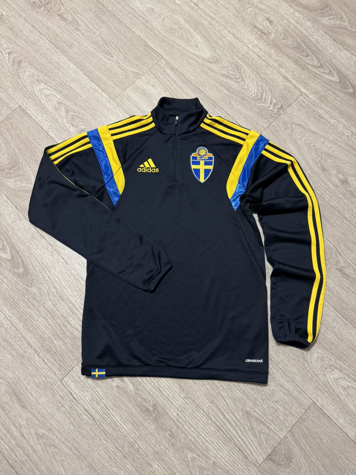 Adidas 🔷Adidas Sweden 2014/15 1/4 Zip Training Top🔷 Size US XS / EU 42 / 0 - 1 Thumbnail