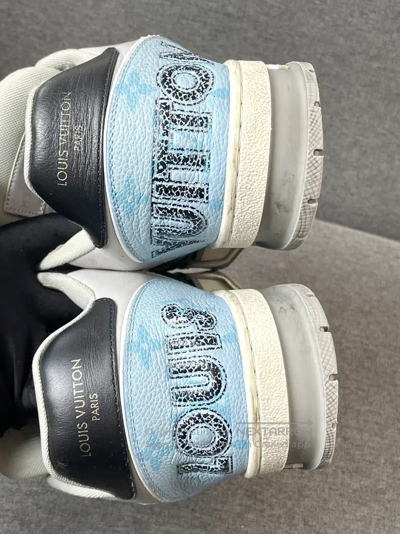 Louis Vuitton Louis Vuitton Trainer Blue and Black Velcro Board Shoes Size US 5.5 / EU 38 - 3 Thumbnail