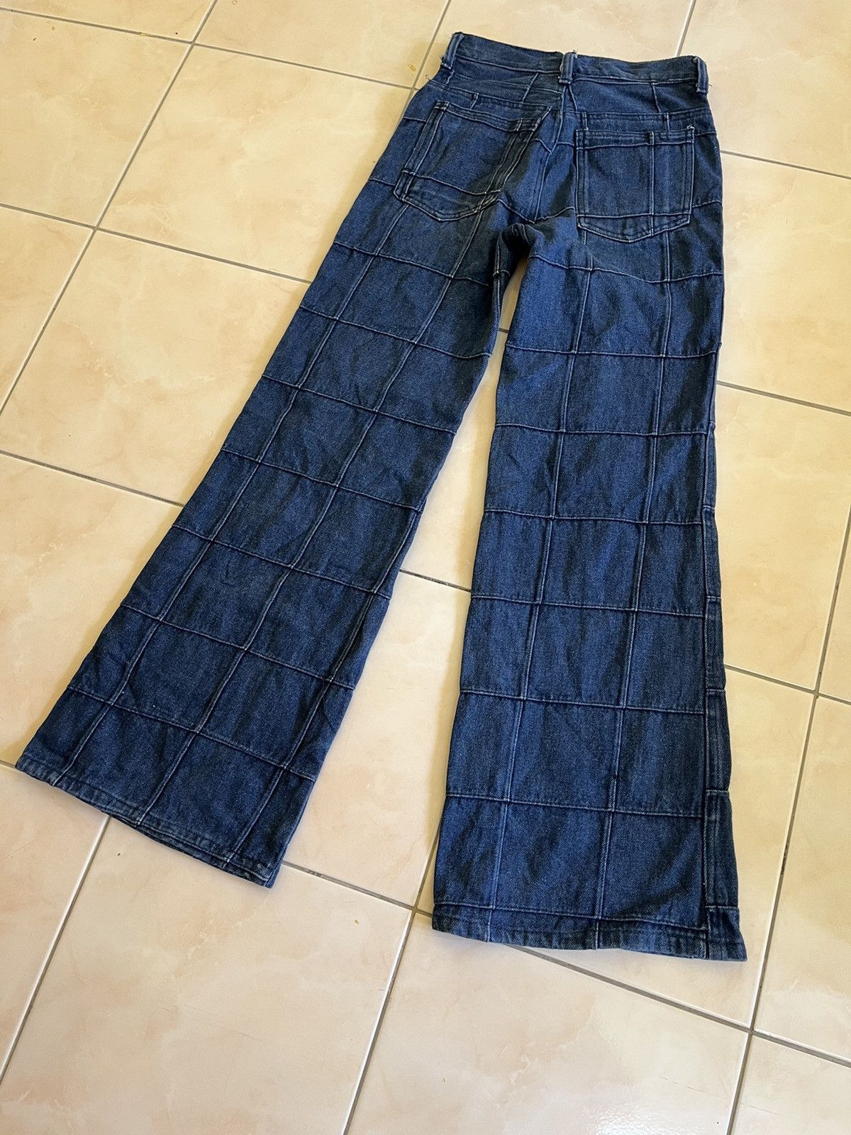 Hang Ten × Other × Vintage ❤️‍🔥SEND OFFER❤️‍🔥 1970s HANG TEN PATCHWORK WINDOWPANE DENIM FLARE Size 27" / US 4 / IT 40 - 8 Thumbnail