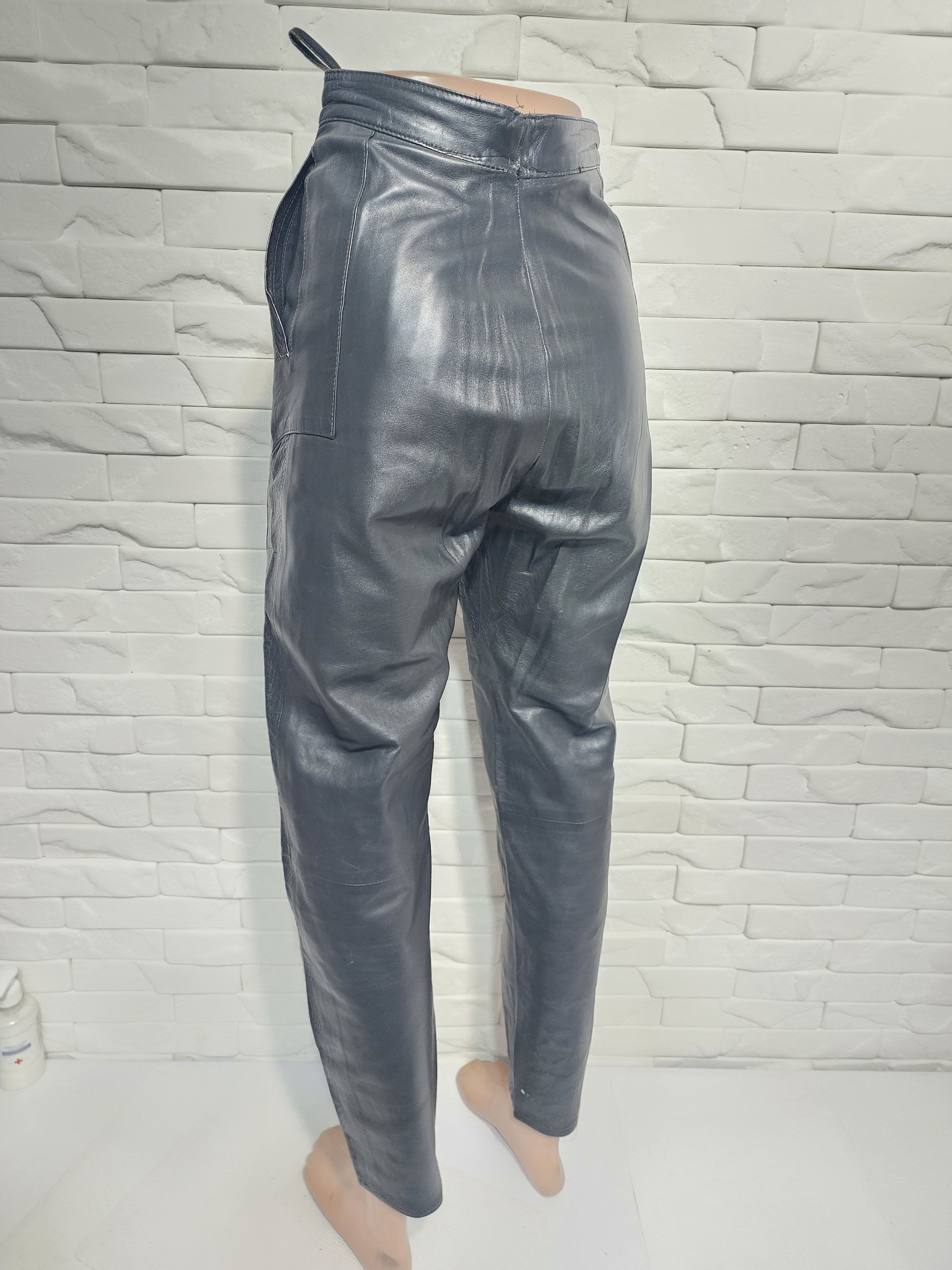 Other Gray Leather Pants: Women's Genuine Trousers Size 25" / US 0 / IT 36 - 7 Thumbnail