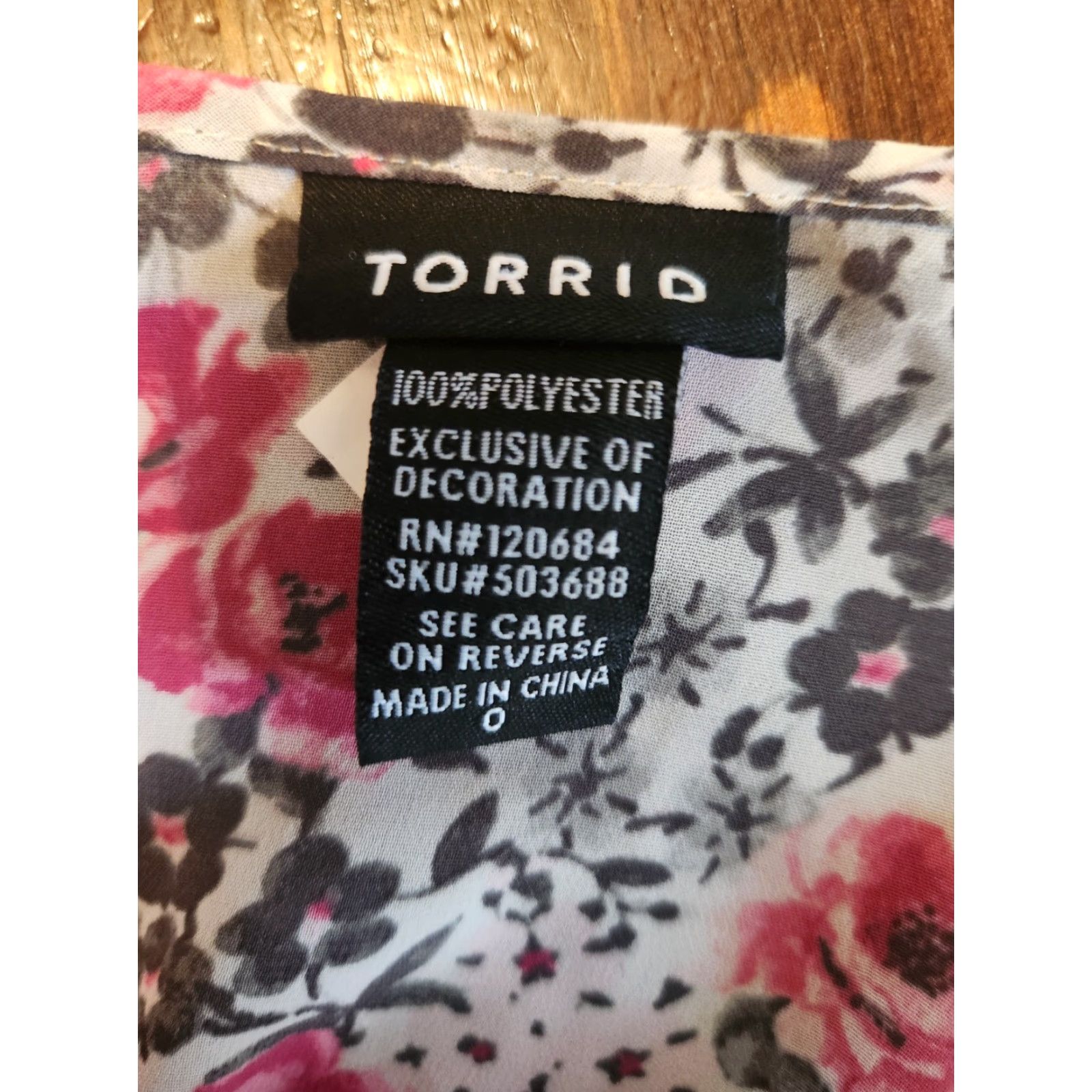 Torrid Torrid Blouse Shirt Floral Pink Round Neck Short Sleeve Smocked Elastic Waist Ruffle Top 0X Plus Women Size XL / US 12-14 / IT 48-50 - 7 Thumbnail