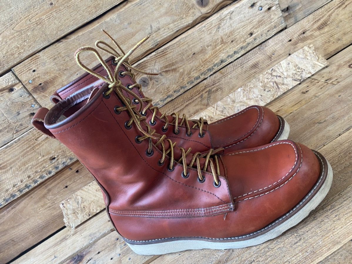 Red Wing Redwing X Irish setter 8inch moc-toe brown leather shoe 9EE Size US 9 / EU 42 - 9 Thumbnail