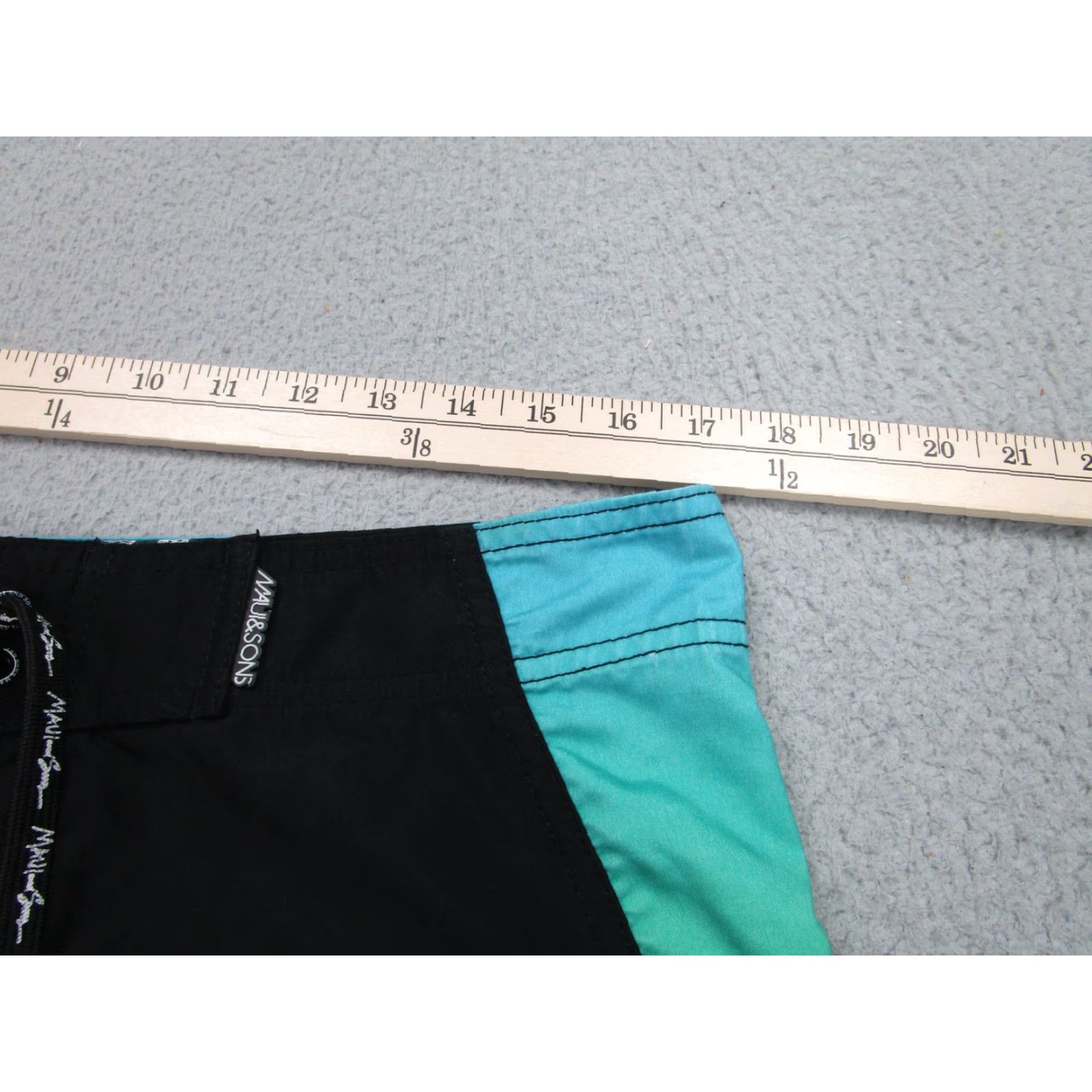 Vintage Maui & Sons Boardshorts Mens Adult 34 Black Green Surf Swim Trunks Baggy y2k Size US 34 / EU 50 - 6 Thumbnail