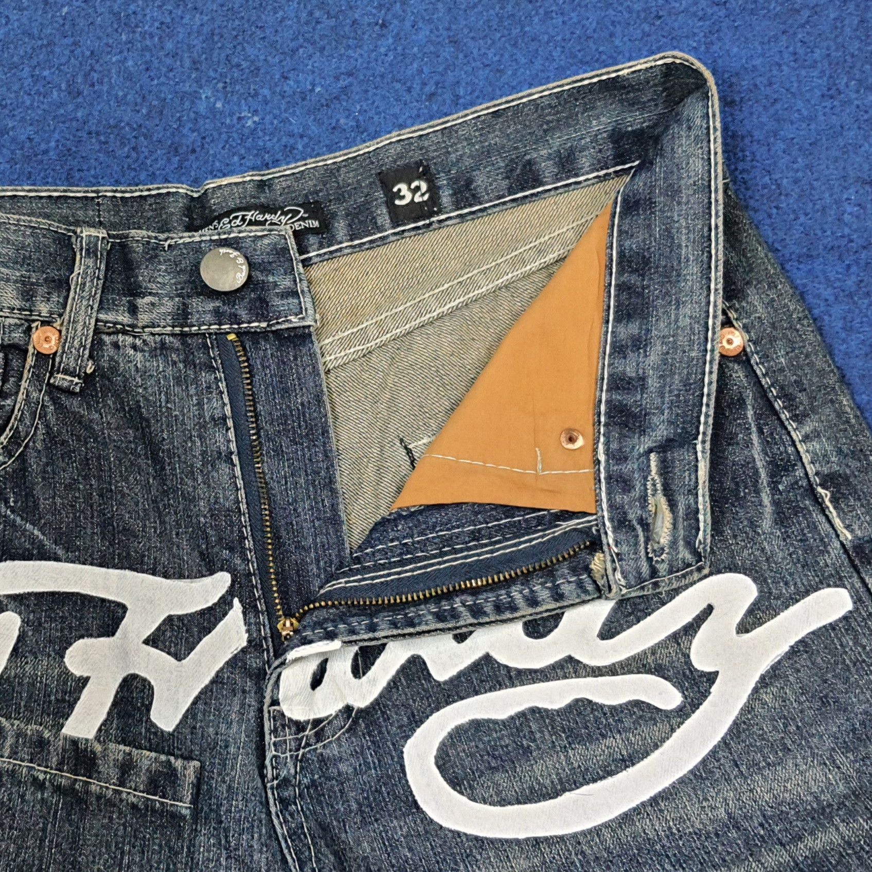 Ed Hardy Vintage Ed Hardy Christian Audigier Custom Logo Jeans C272N1 Size US 31 - 9 Thumbnail