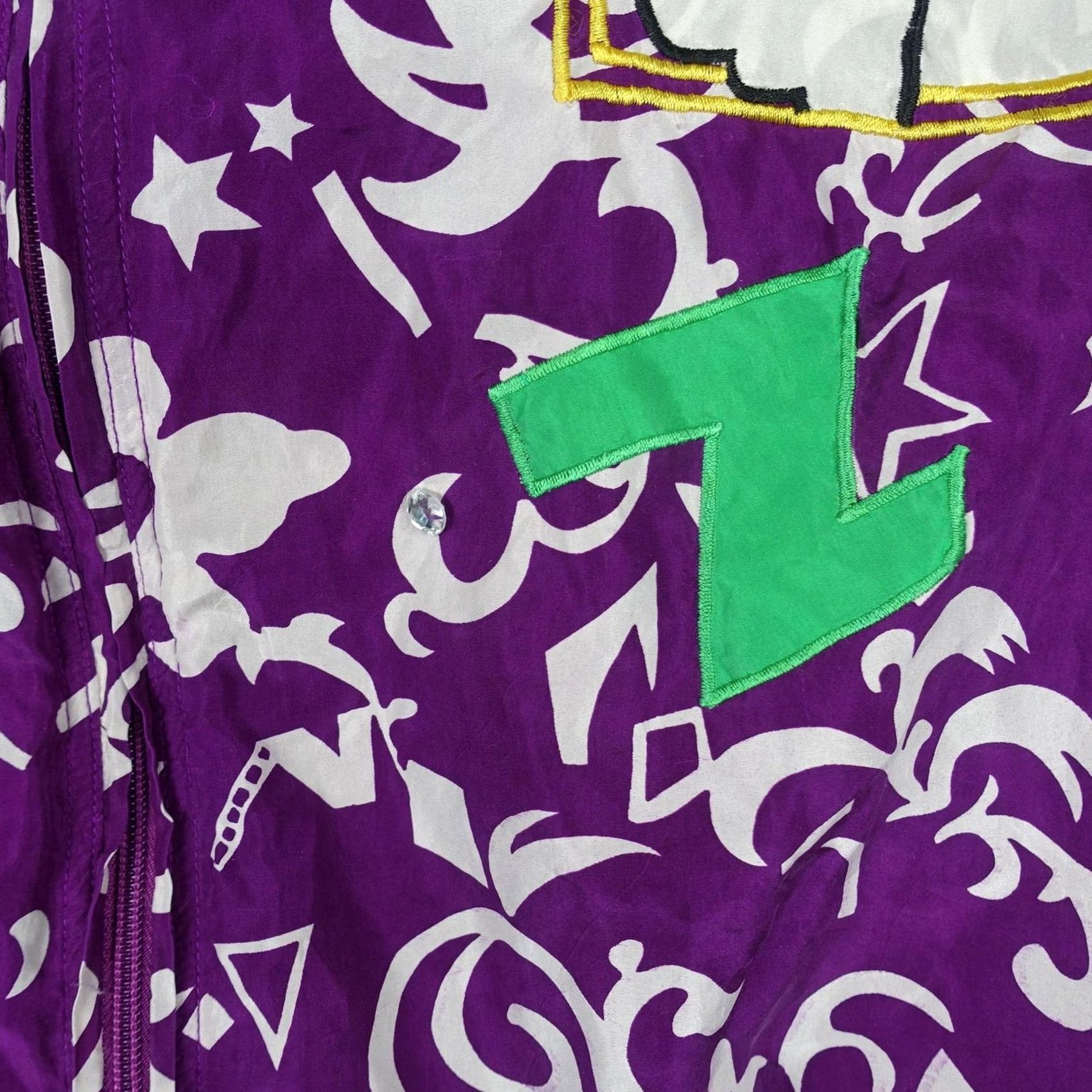 Vintage VINTAGE Swell Jacket Womens Small Purple Silk Bomber Zip Abstract Geometric VTG Size S / US 4 / IT 40 - 4 Thumbnail
