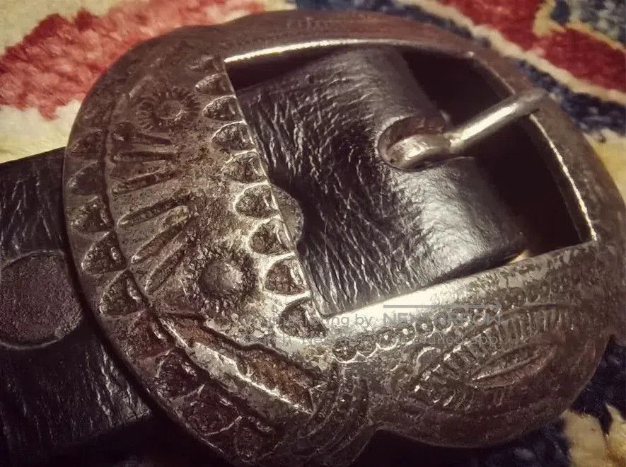 RRL Ralph Lauren Vintage Double RL Studded Leather Belt. Size ONE SIZE - 6 Thumbnail