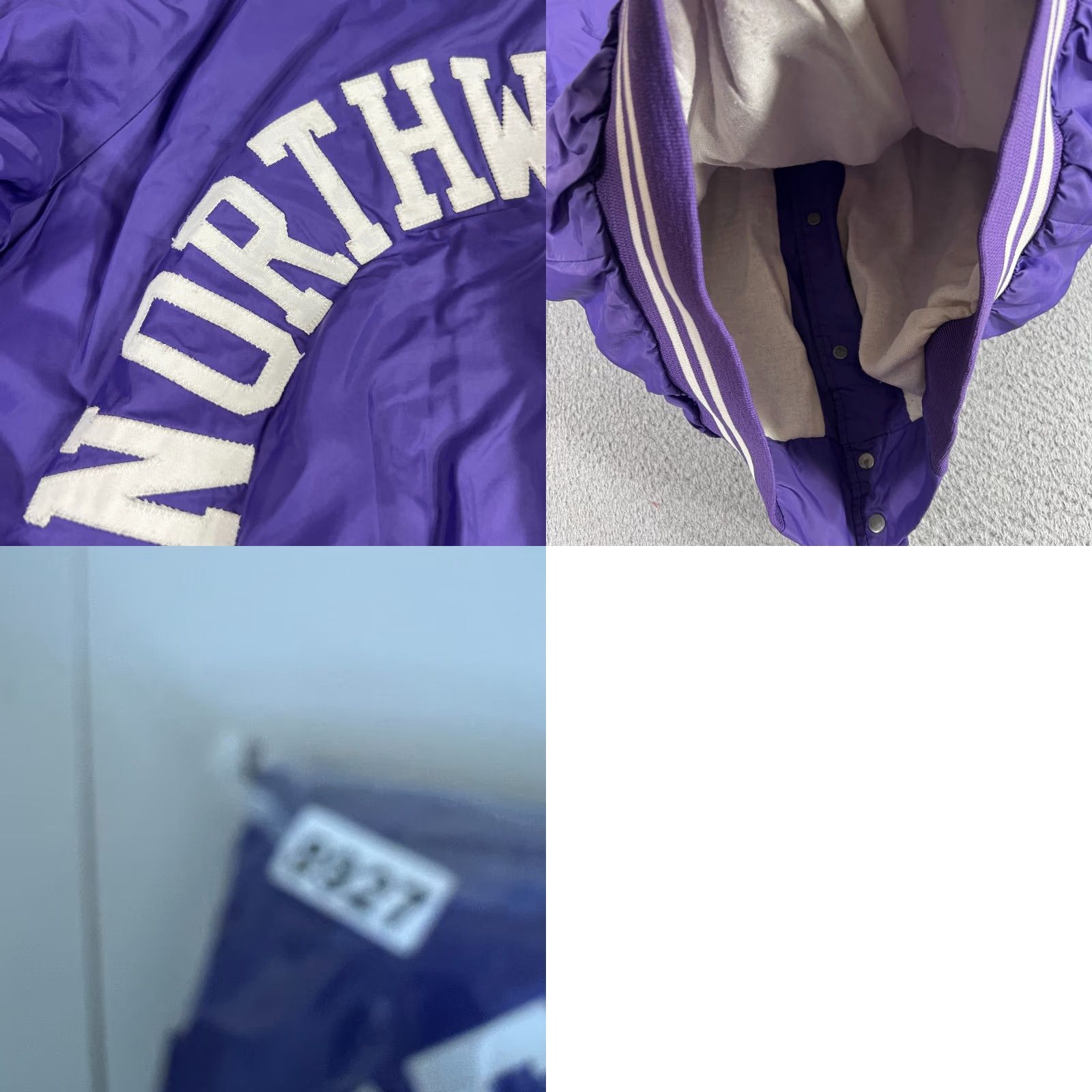 Vintage VINTAGE Northwestern Wildcats Purple Varsity Jacket Large Nylon Snap Mens 80s Size US L / EU 52-54 / 3 - 10 Thumbnail